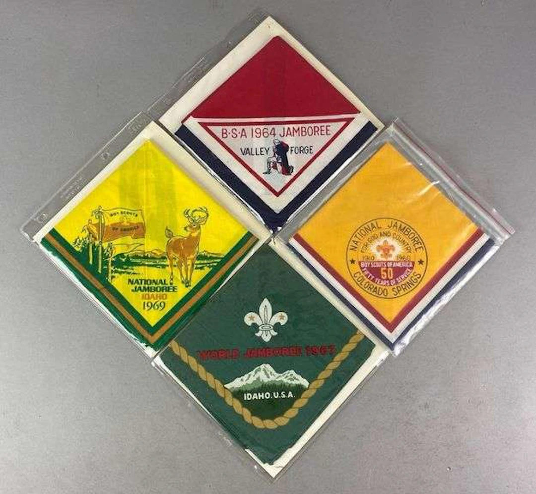 Group of 4 1960s Boys Scouts of America Neckerchiefs