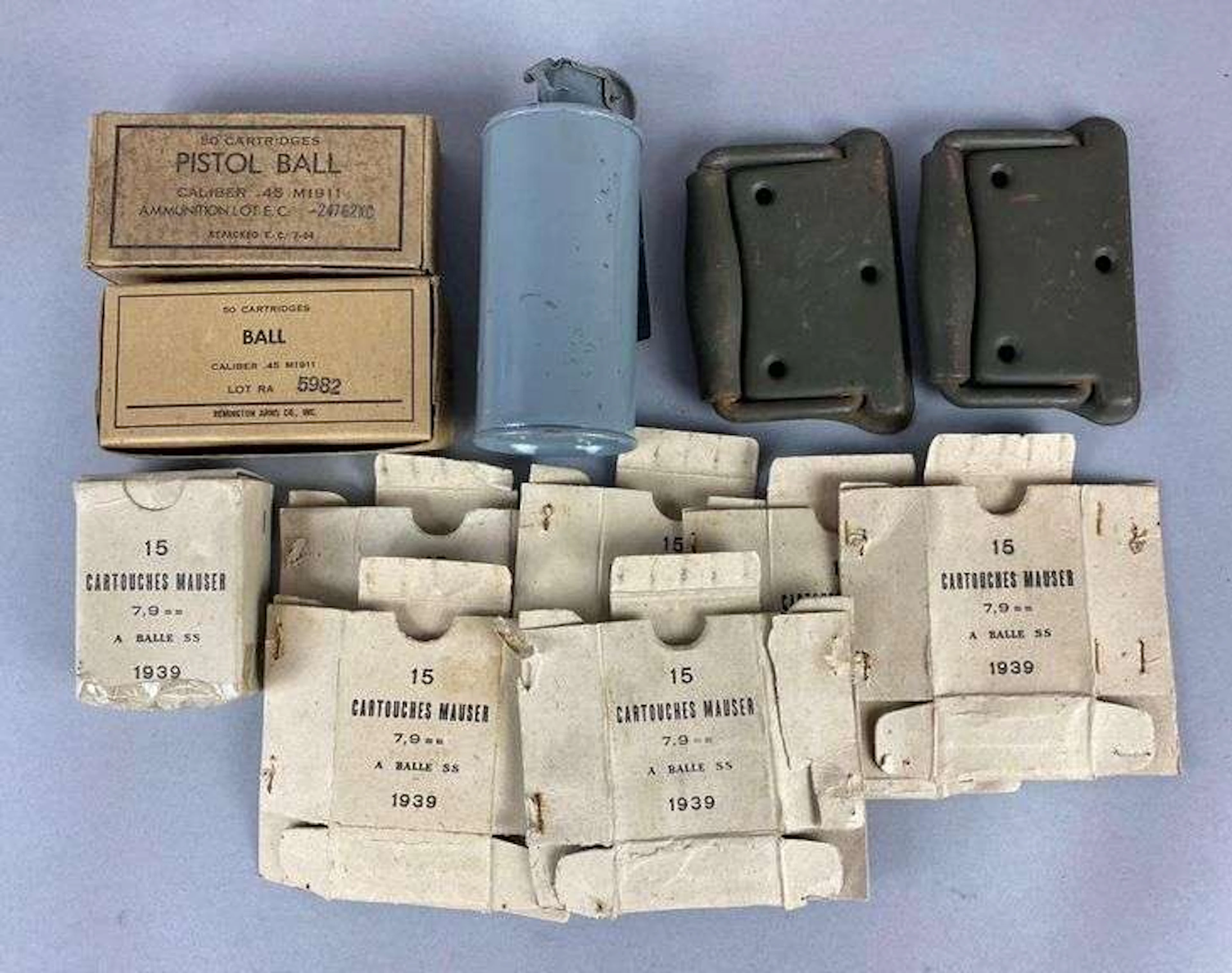 Group of Assorted 1939 8MM Mauser Empty Boxes and More