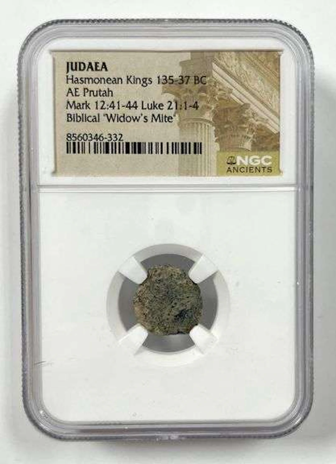 135-37 BC AE Prutah Judaea Hasmonean Kings NGC Ancients