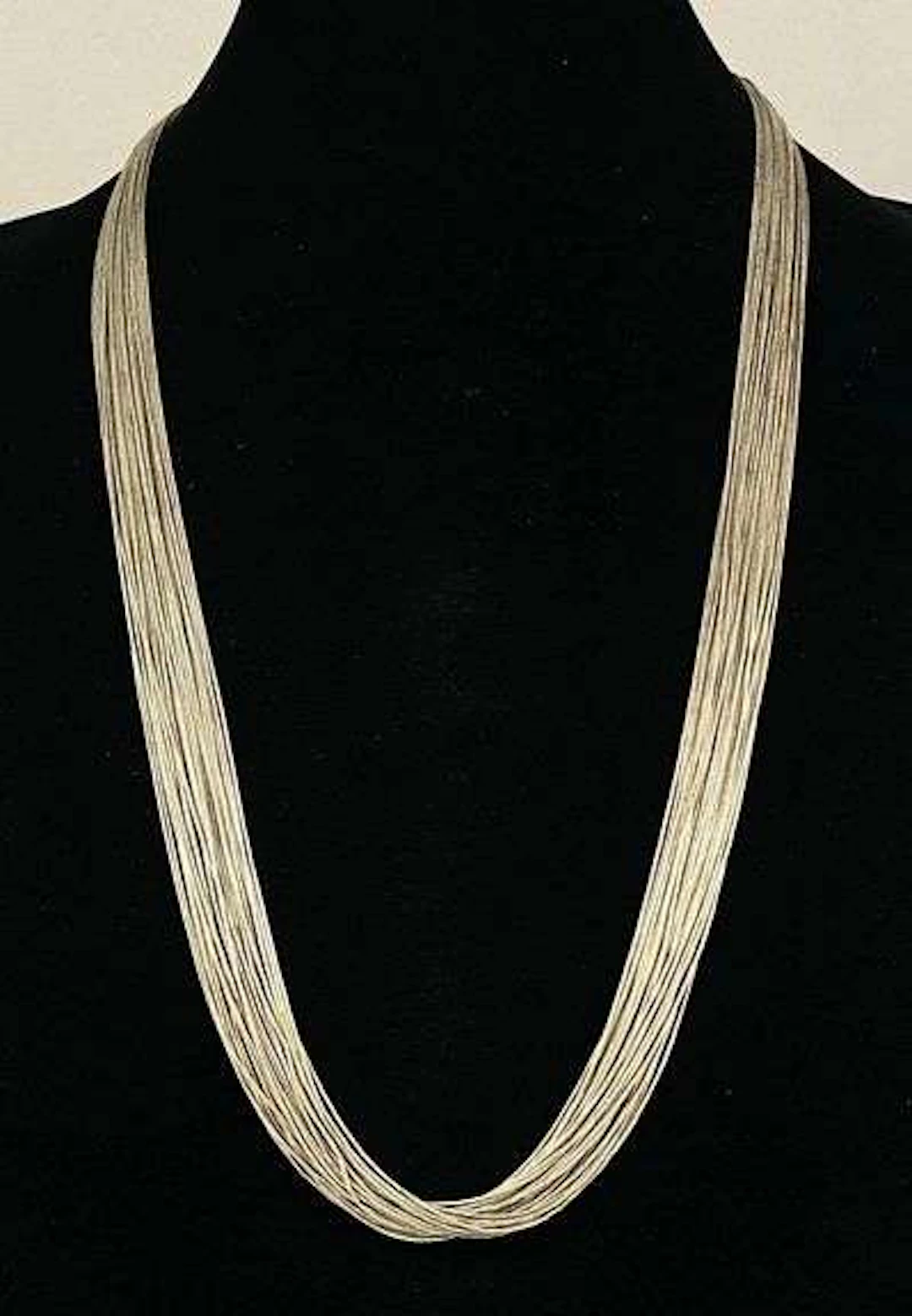Sterling Silver 30 Strand Liquid Silver Necklace