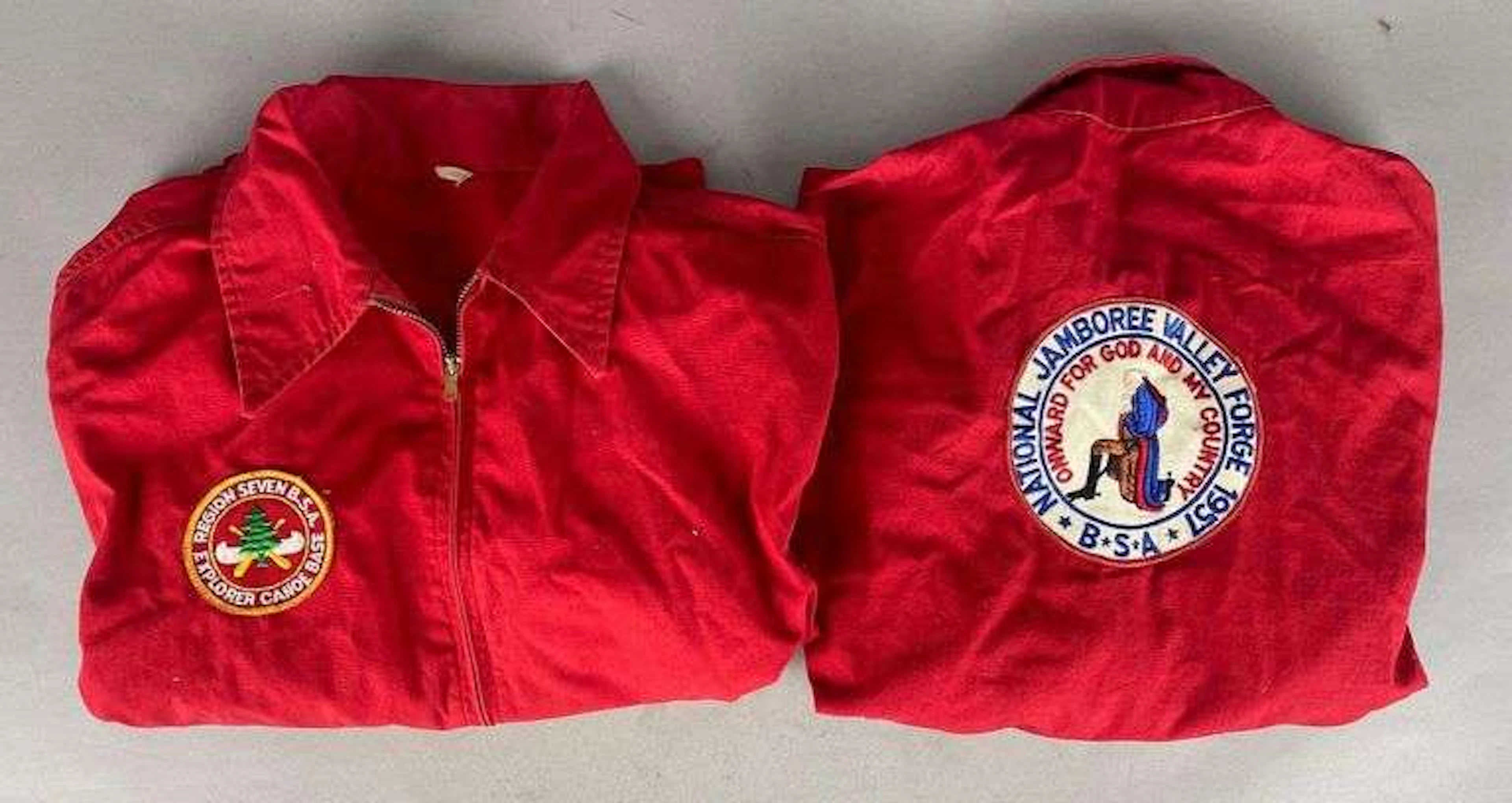 Group of 2 Vintage Boy Scouts Red Jackets