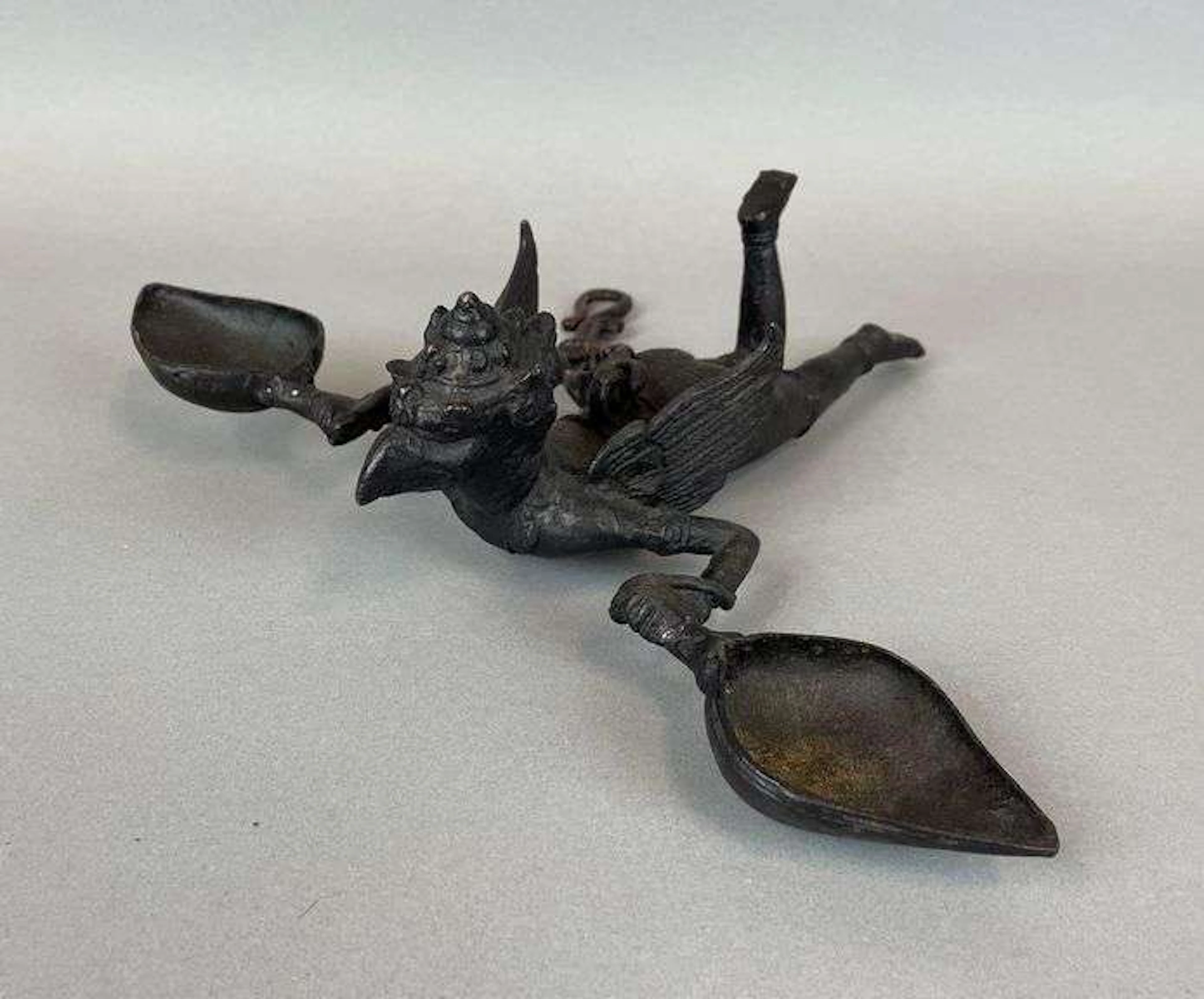 Kinnara Hanging Bronze Oil Lamp