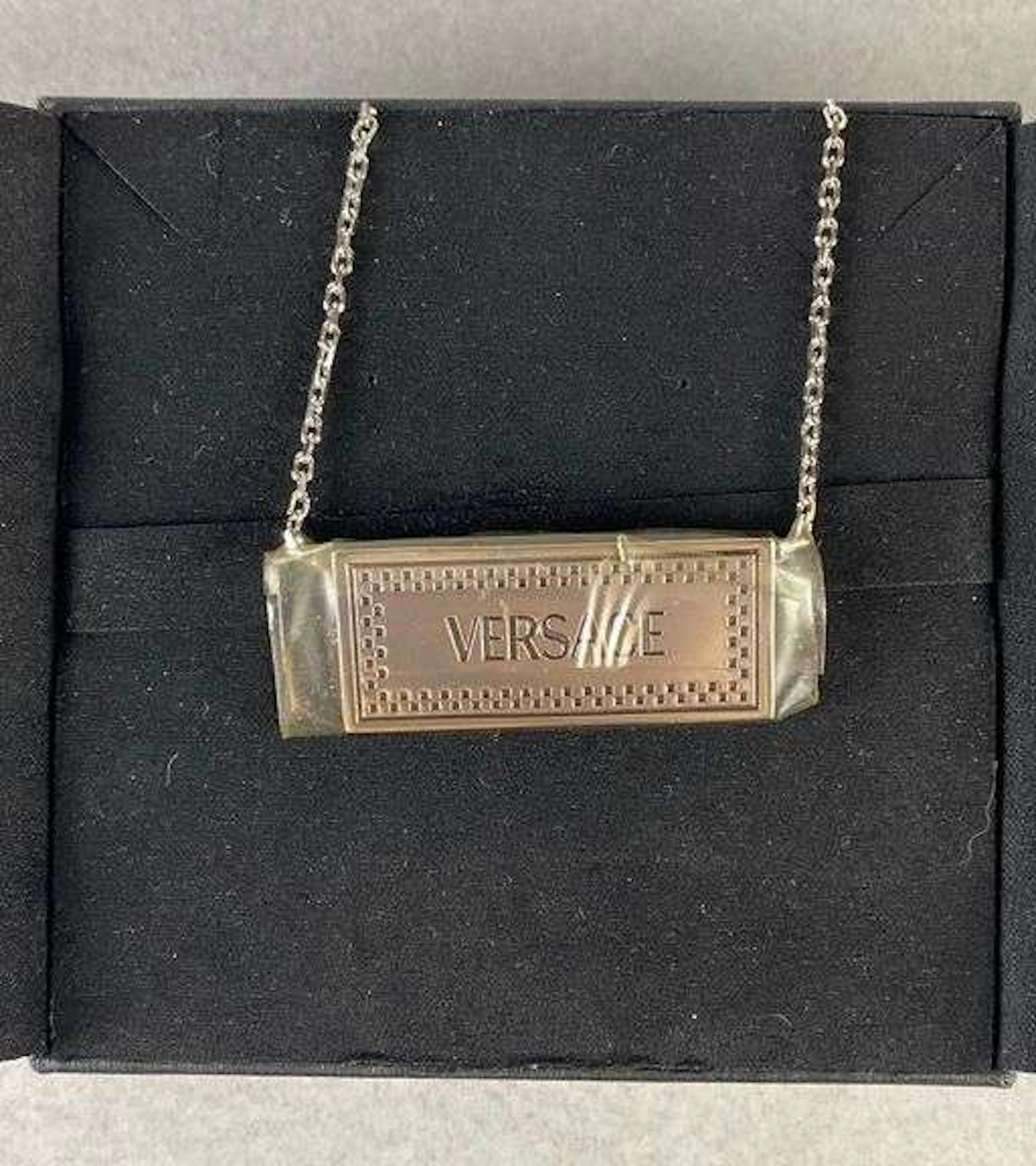 Versace Collana 90s Vintage Logo Costume Jewelry Necklace