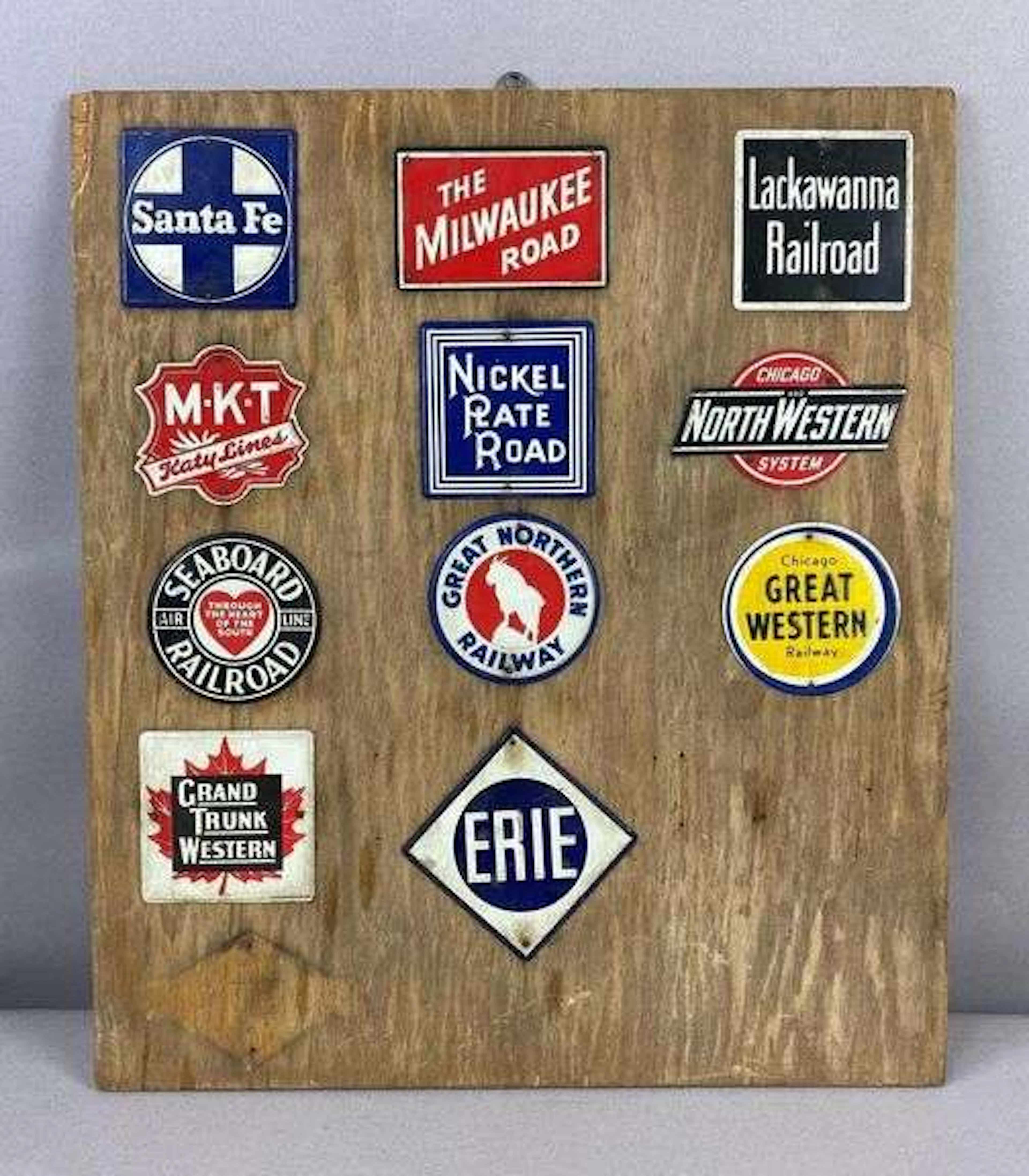 Vintage Railroad Emblem Sign Display Board