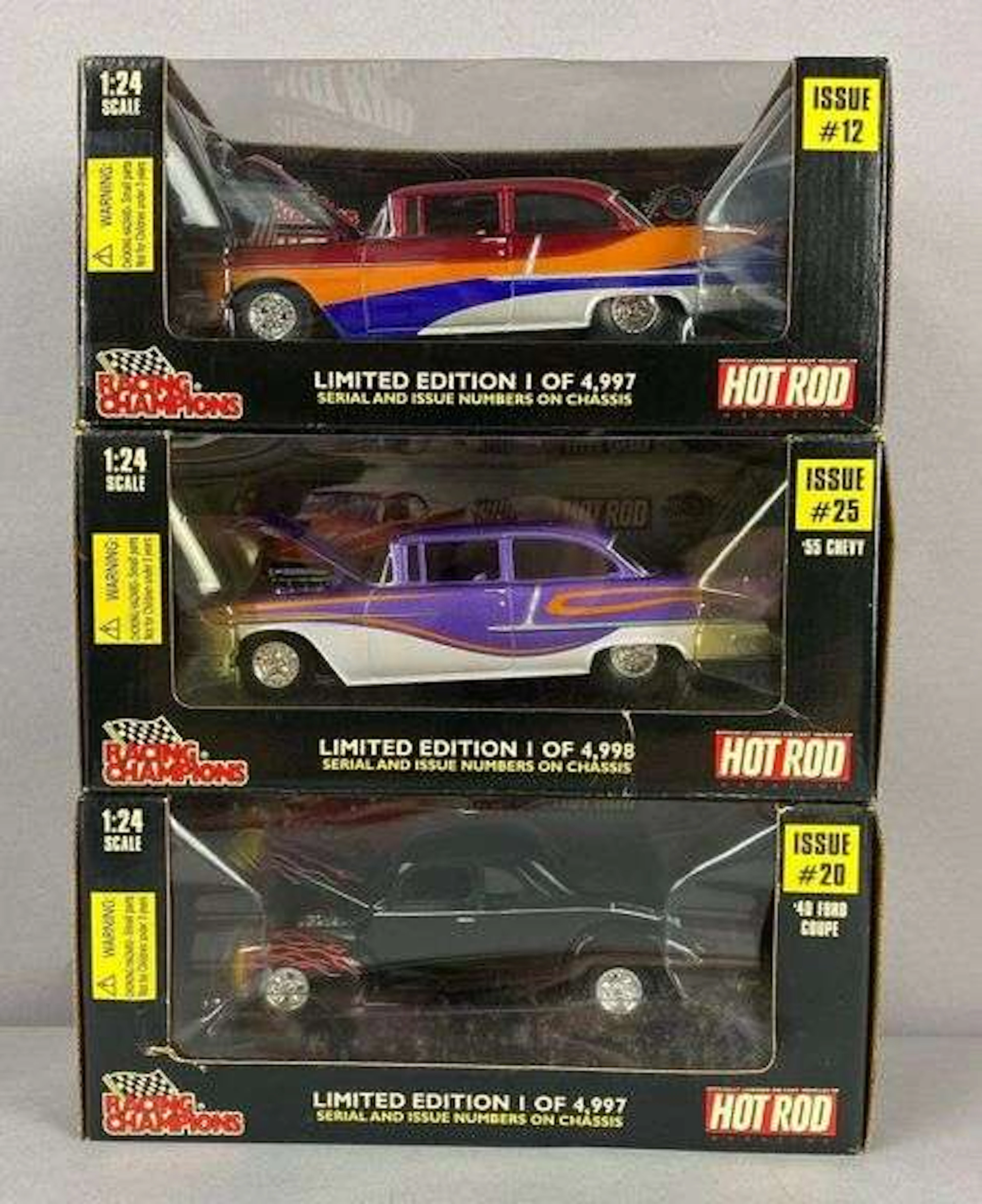 Group of 3 1996 Racing Champions Hot Rod Collection 1/24 Scale Die-Cast