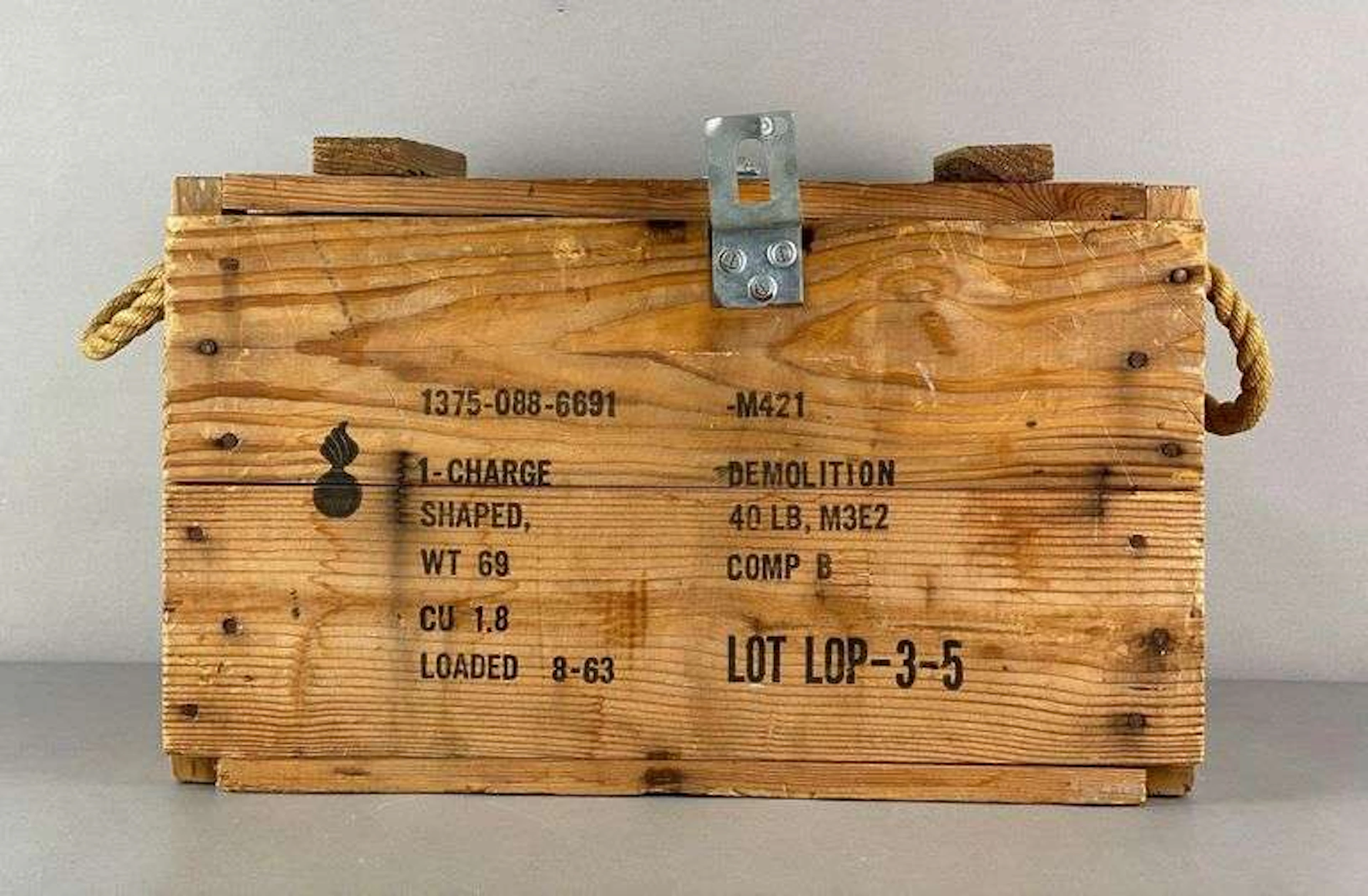 Vietnam M3E2 40 Ib Demolition Charge Explosive Crate