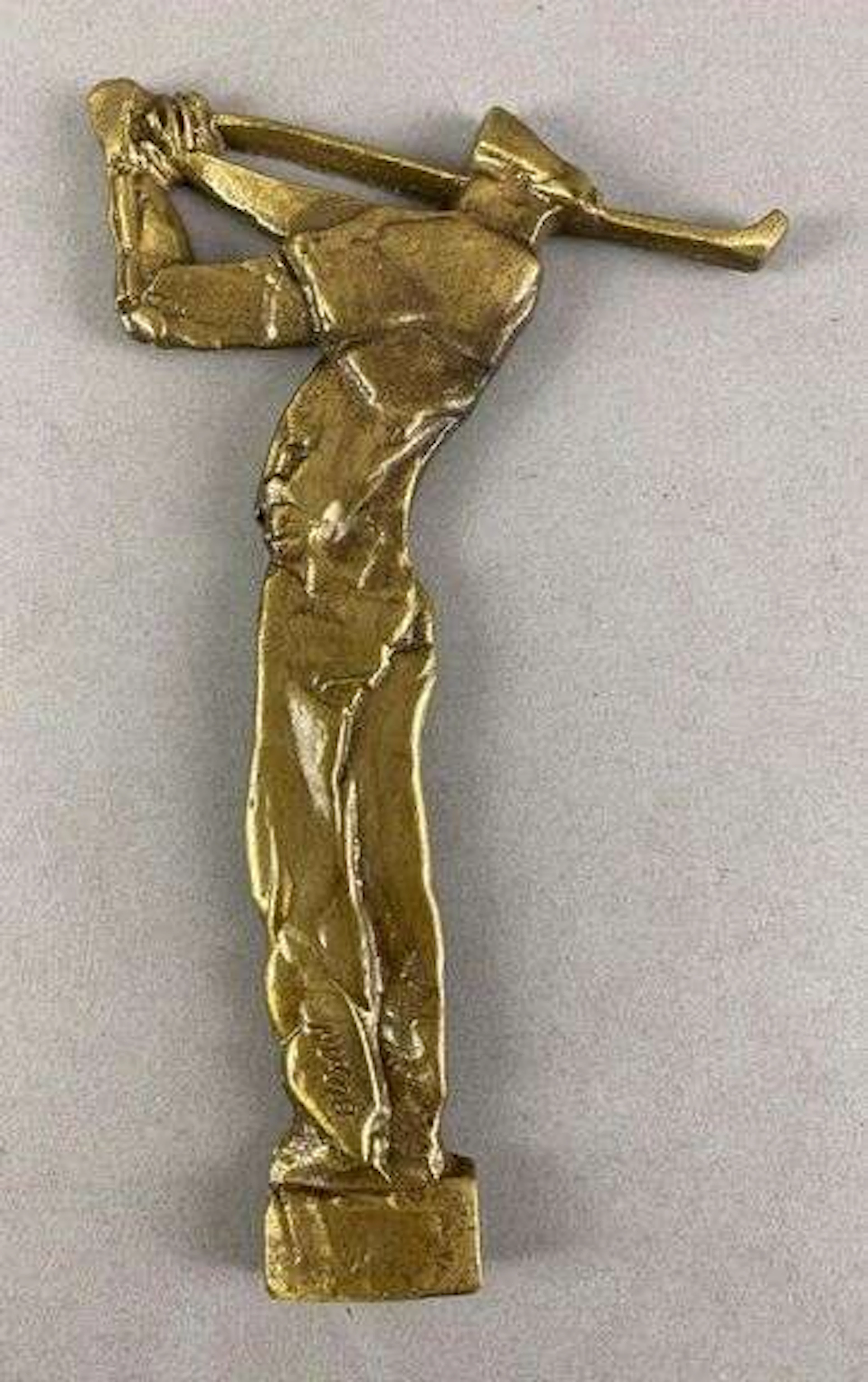 Busan Signed Cast Brass Golfer Plaque
