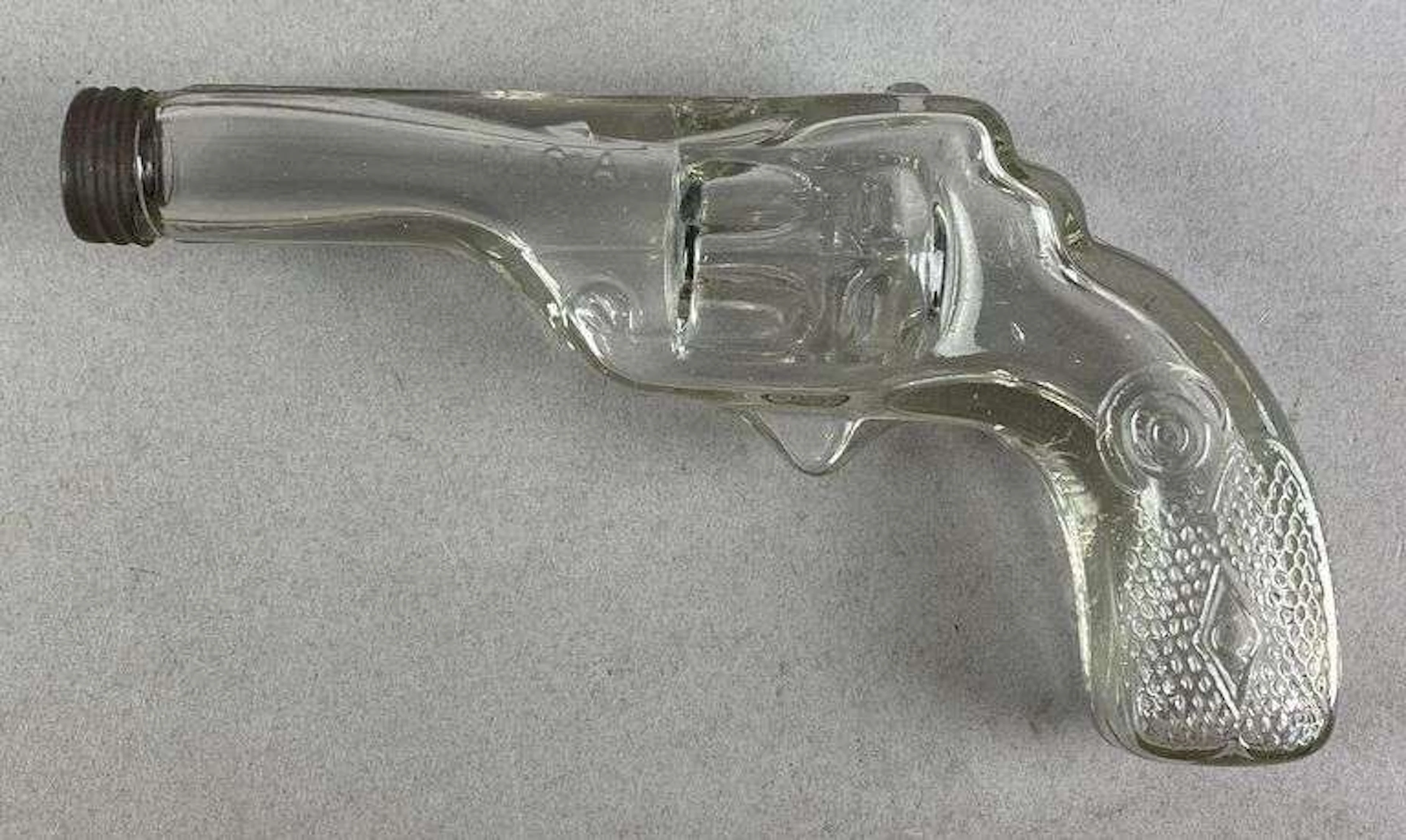 Vintage Glass Revolver Candy Container