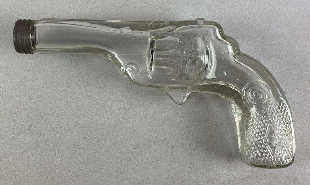 Vintage Glass Revolver Candy Container