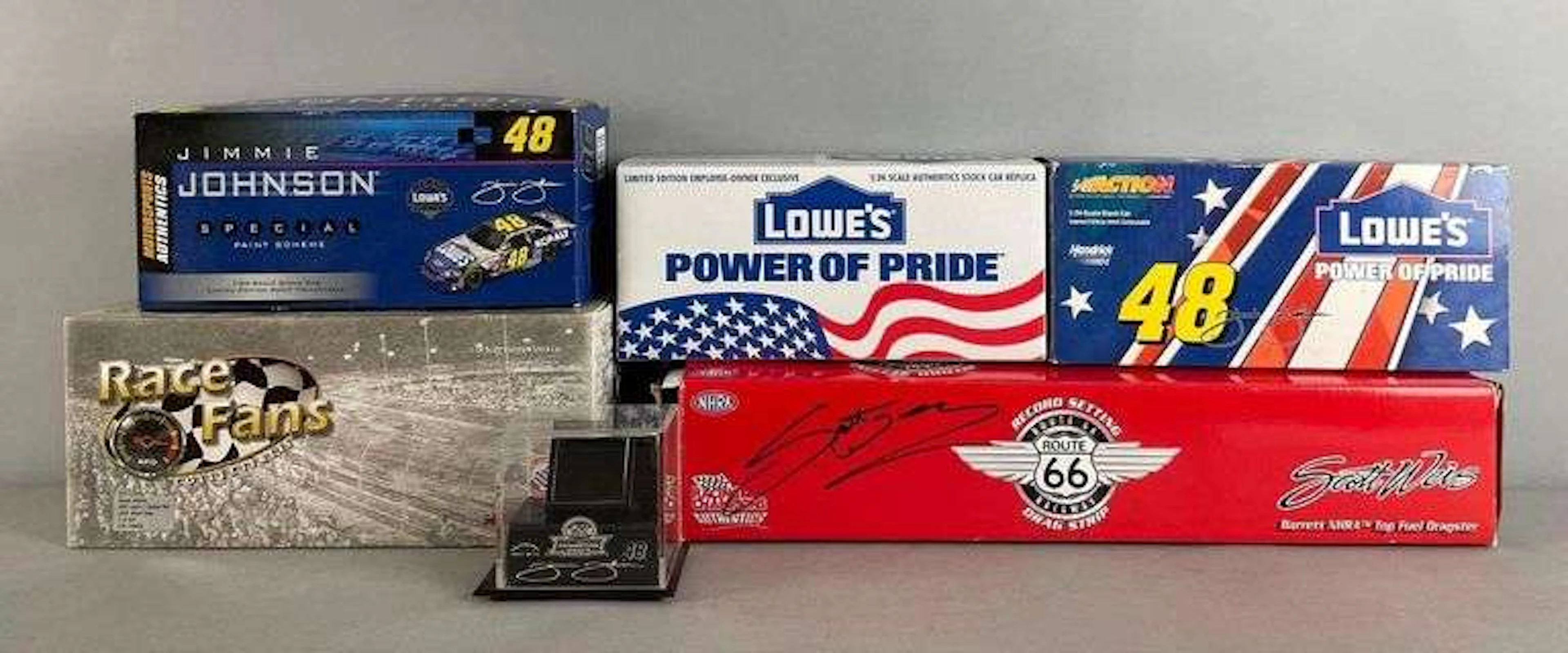 Group of Jimmie Johnson Die-Cast Stock Cars, Some Signed