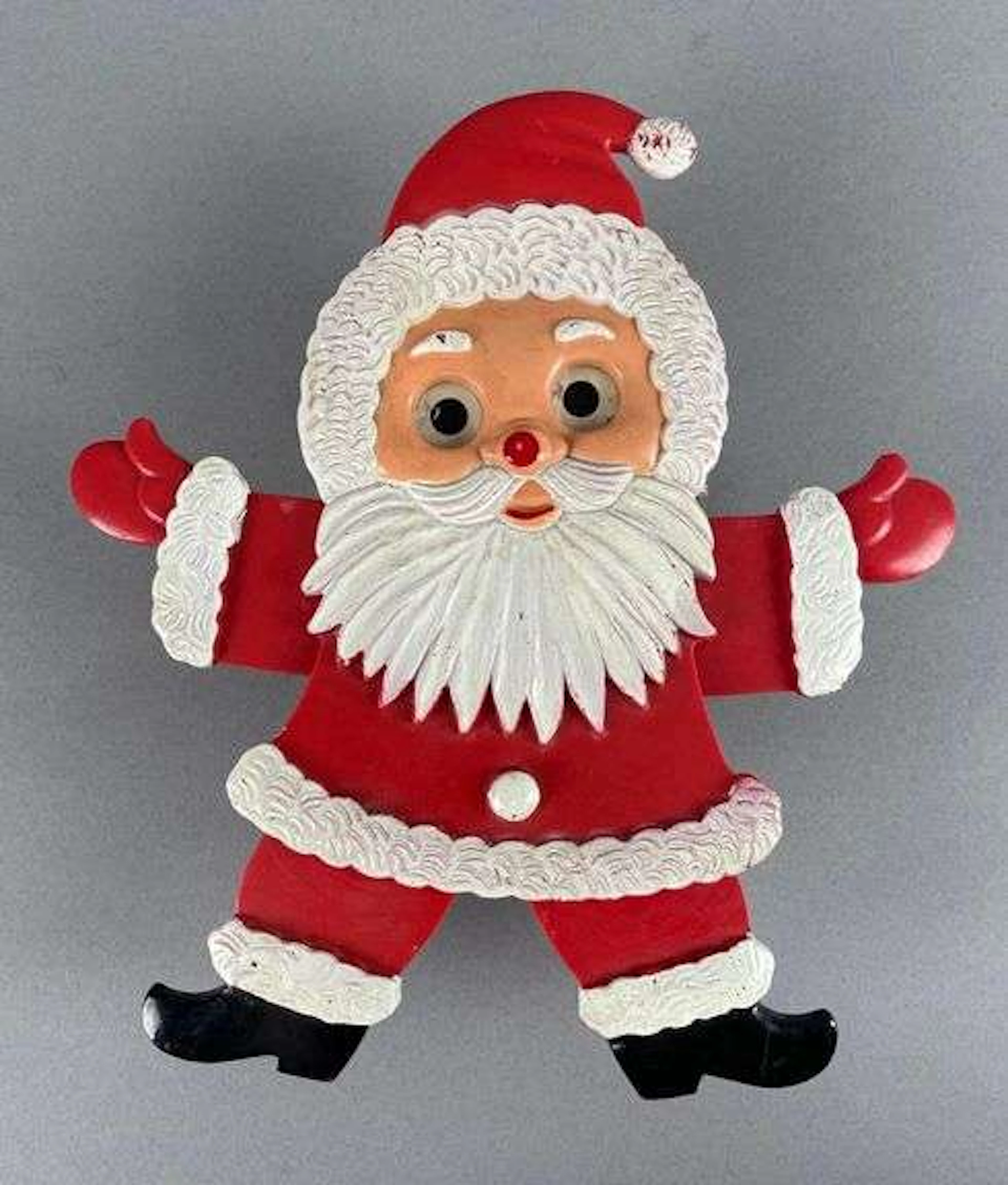 Vintage Pull String Musical Motion Plastic Santa Claus