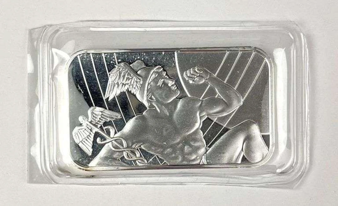 Sunshine Minting Roman God Mercury 1 oz 999 Fine Silver Ingot/ Bar