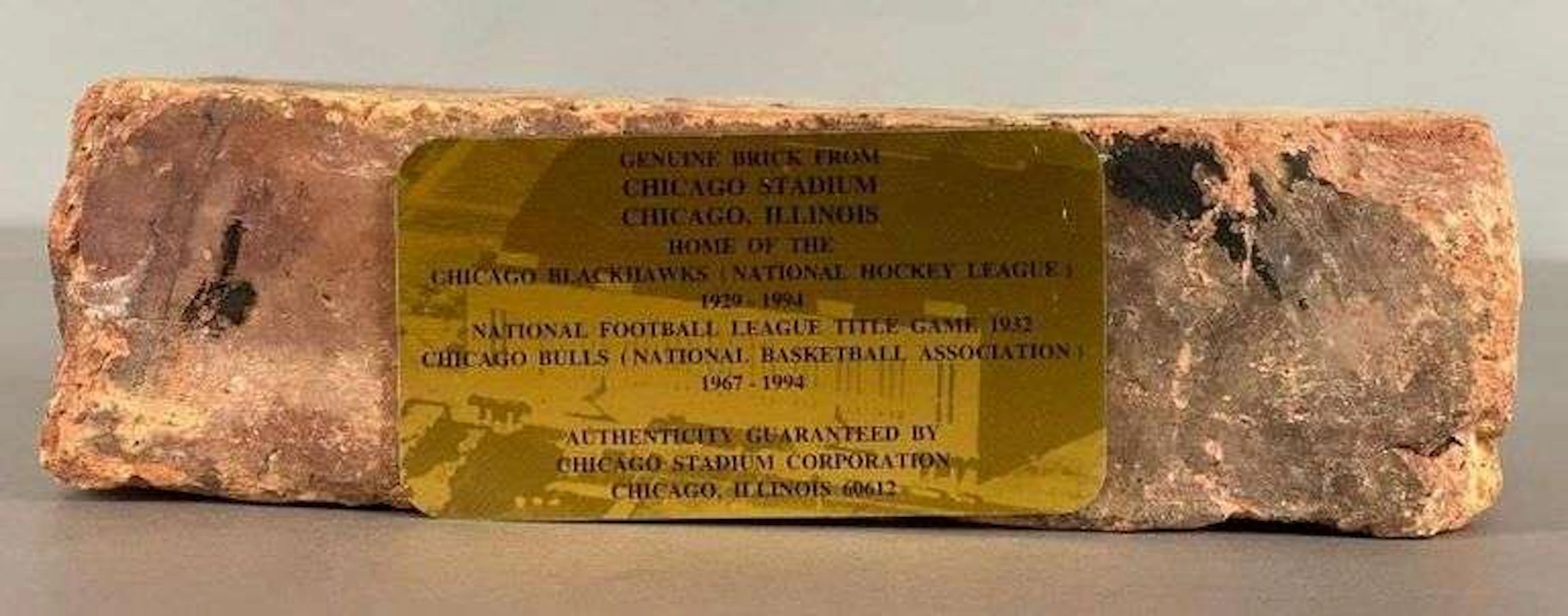Chicago Stadium Brick From Chicago, Illinois