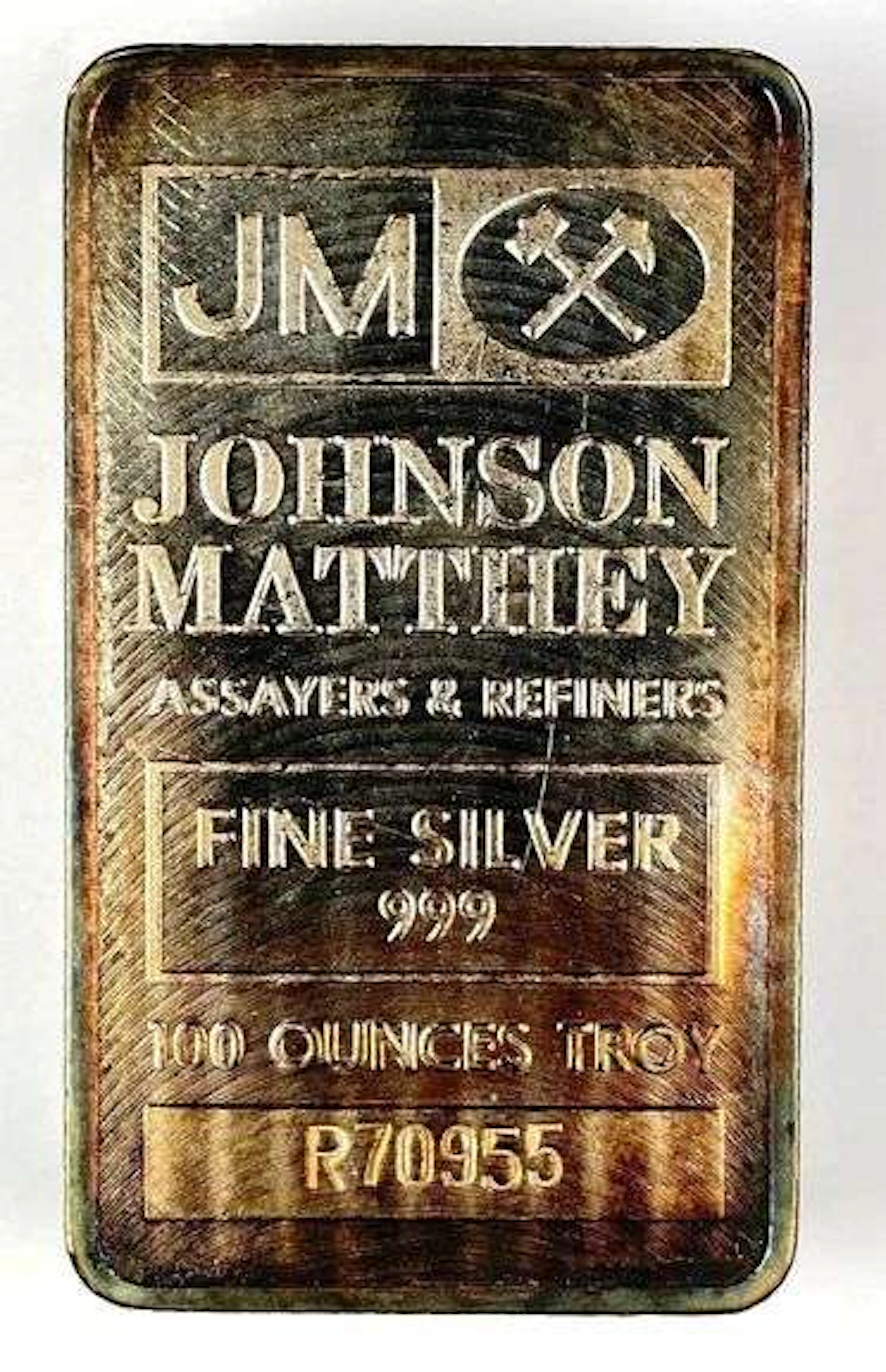 Johnson Matthey 100 oz 999 Fine Silver Ingot/ Bar