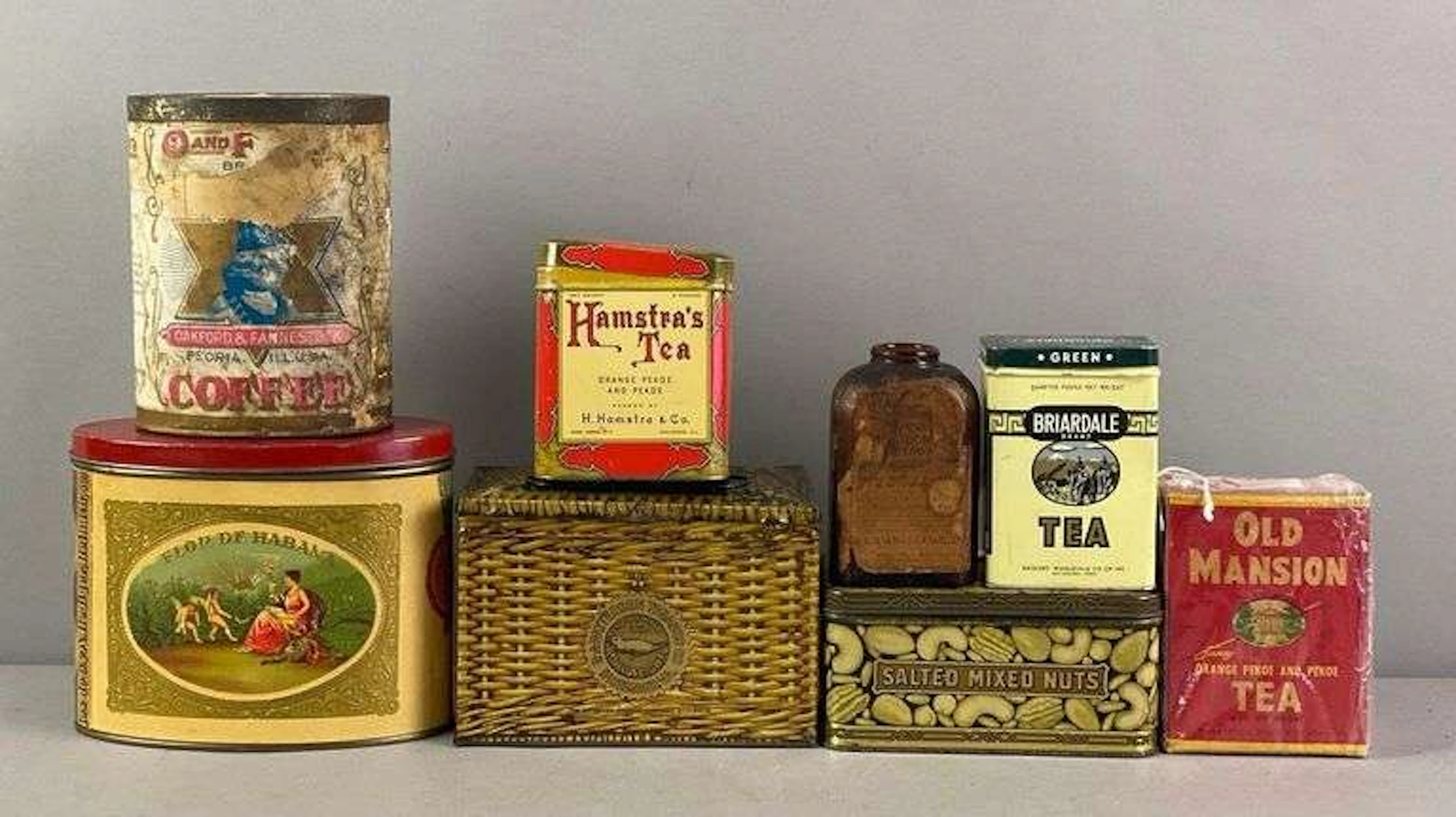 Group of Vintage Advertising Tins and More