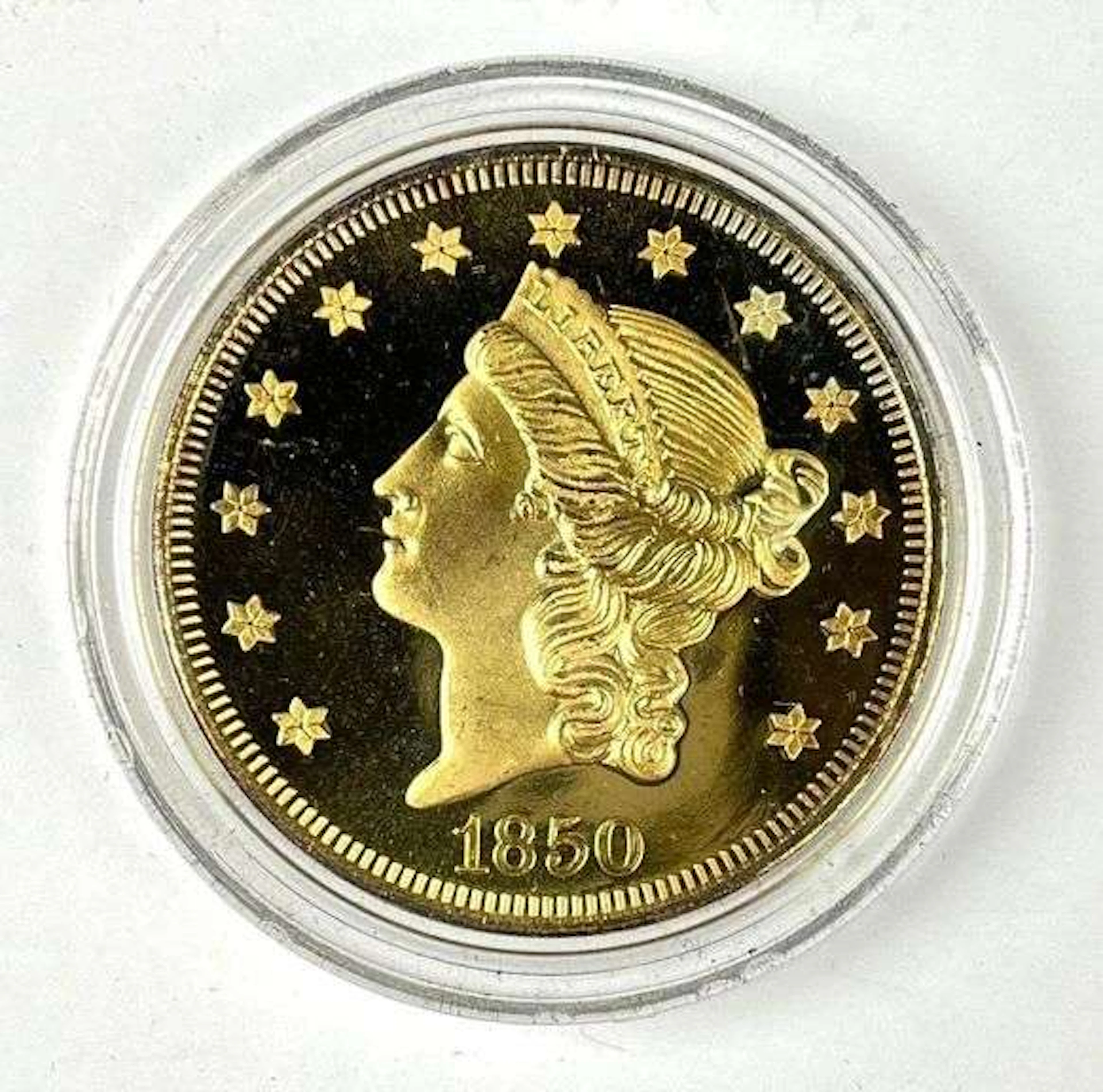 1850 Liberty Head Design Gilded .95 oz .999 Fine Silver Round