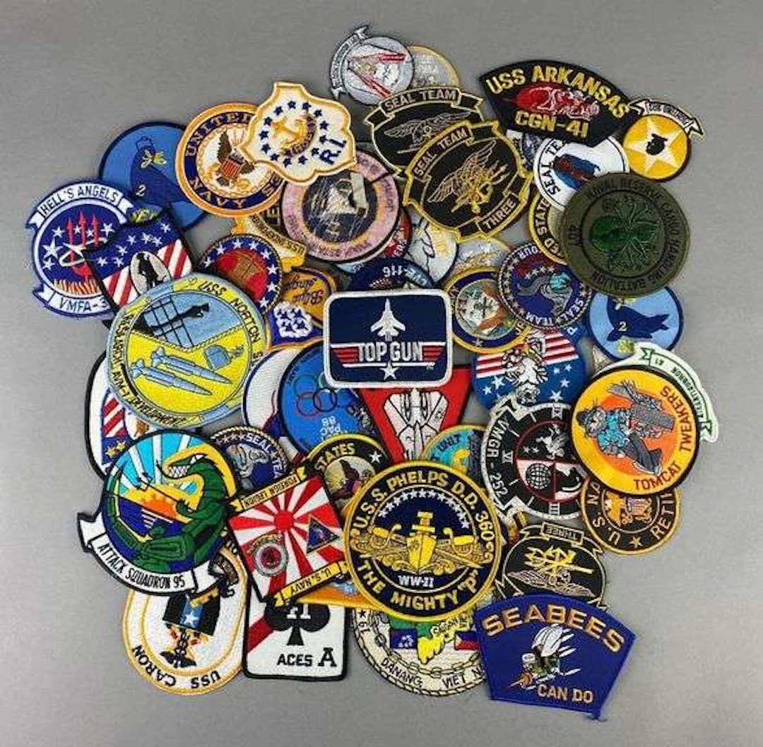 Group of Assorted Air Force/ Navy Military Insignia Patches and More