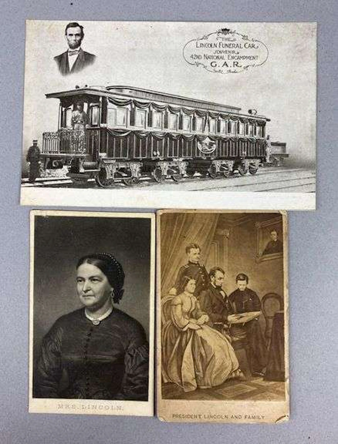 Group of 3 Lincoln and Mary CDV and More