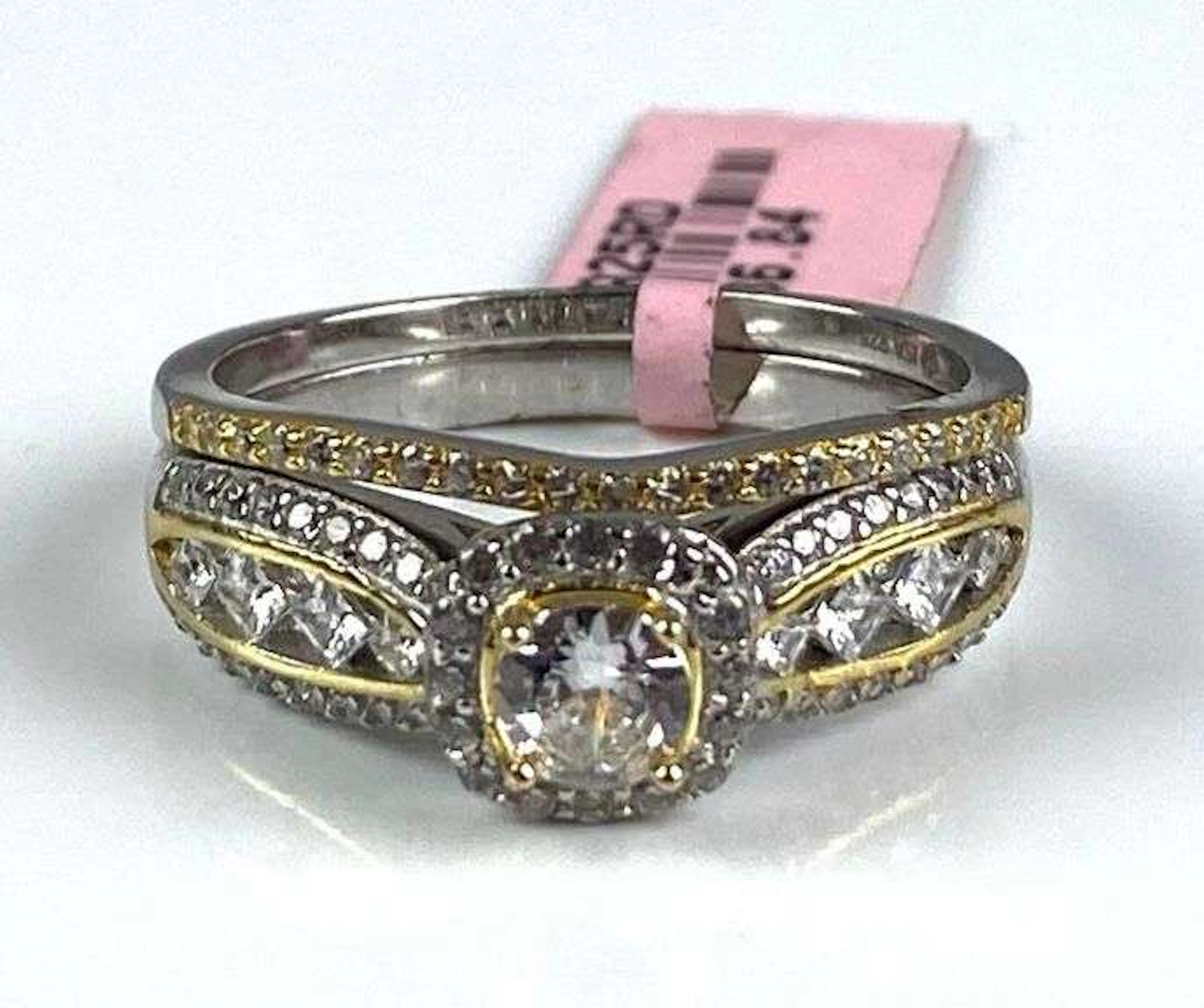 ISA Signed Italian Sterling Silver Rhinestone Bridal Set