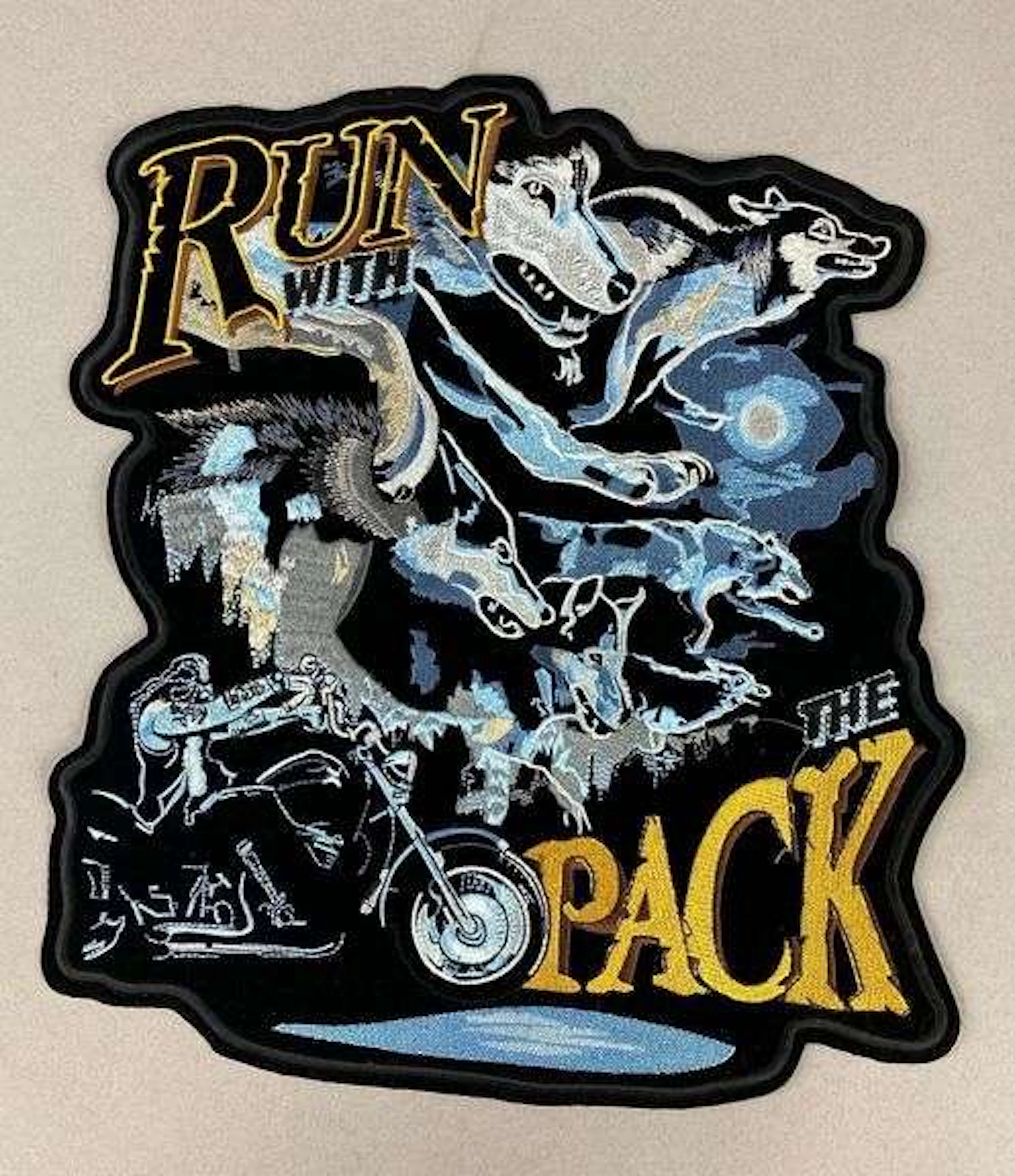 Hot Leathers Run With The Pack Wolf Embroidered Patch