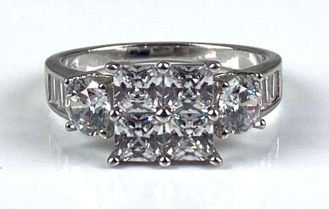 Sterling Silver Rhinestone Ring