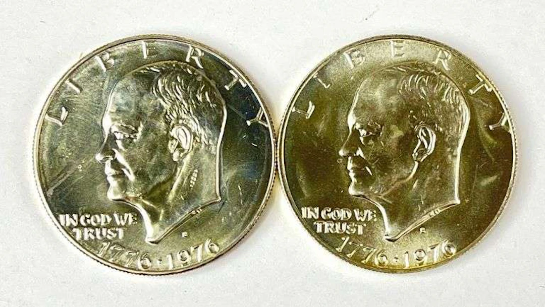 Group of 2 1976 SILVER Eisenhower Bicentennial Dollars