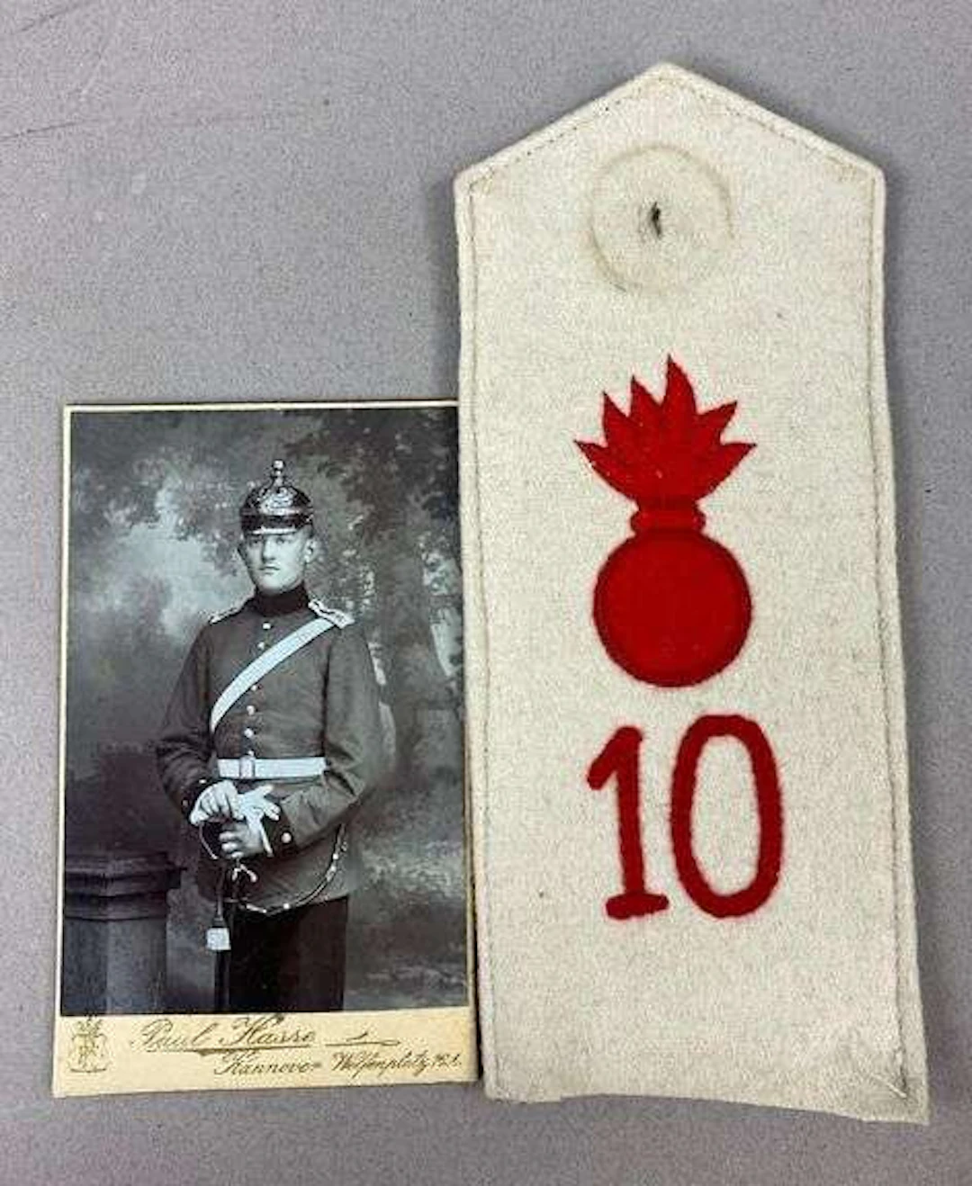 Pre WW1 1908 Hannover 10th Artillery Strap and Photo