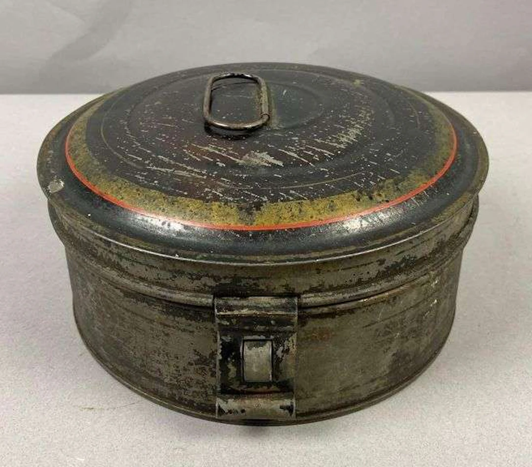 Antique 1880’s Round Tin Spice Box