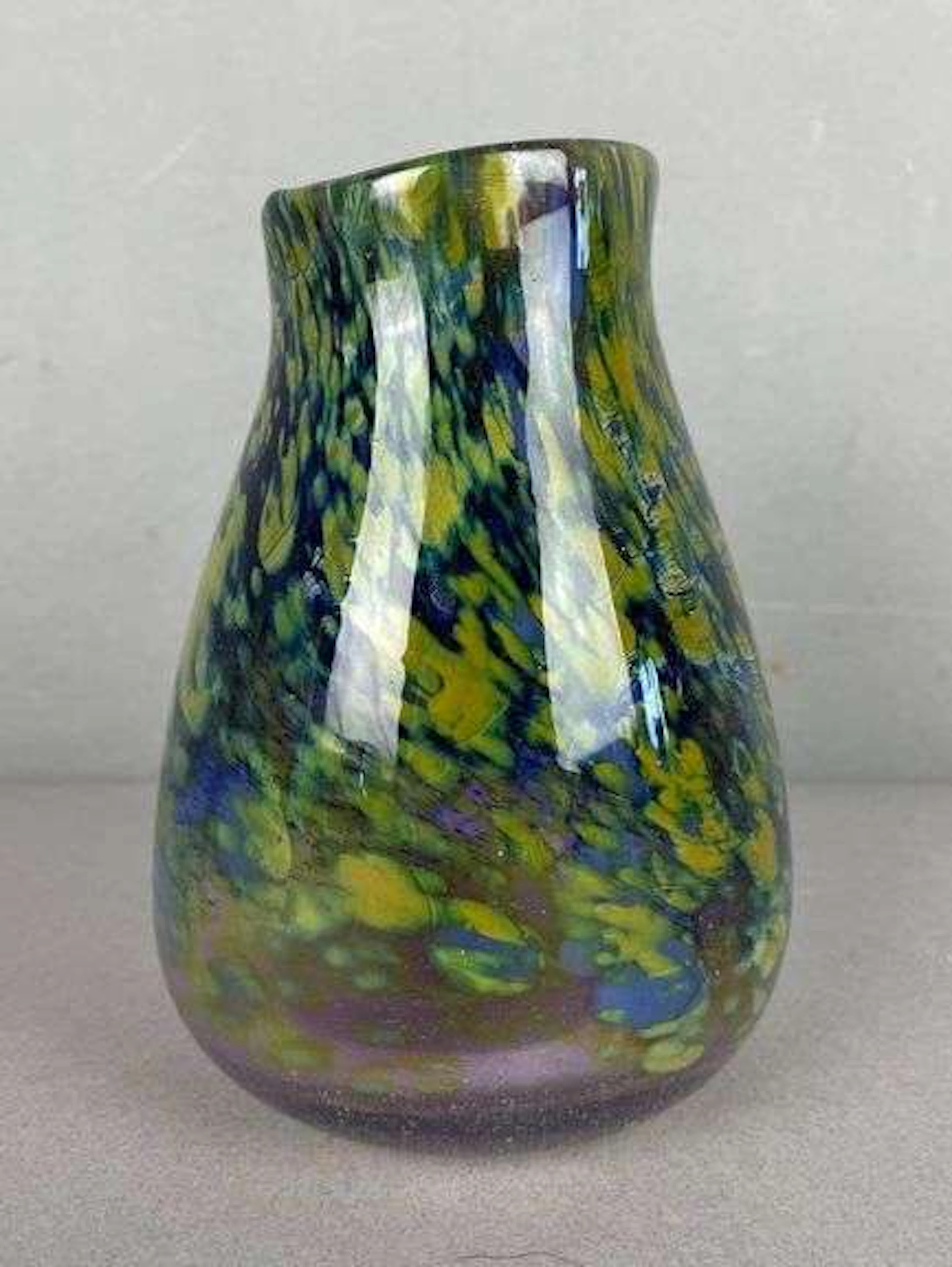 Signed Hand Blown Art Glass Vase