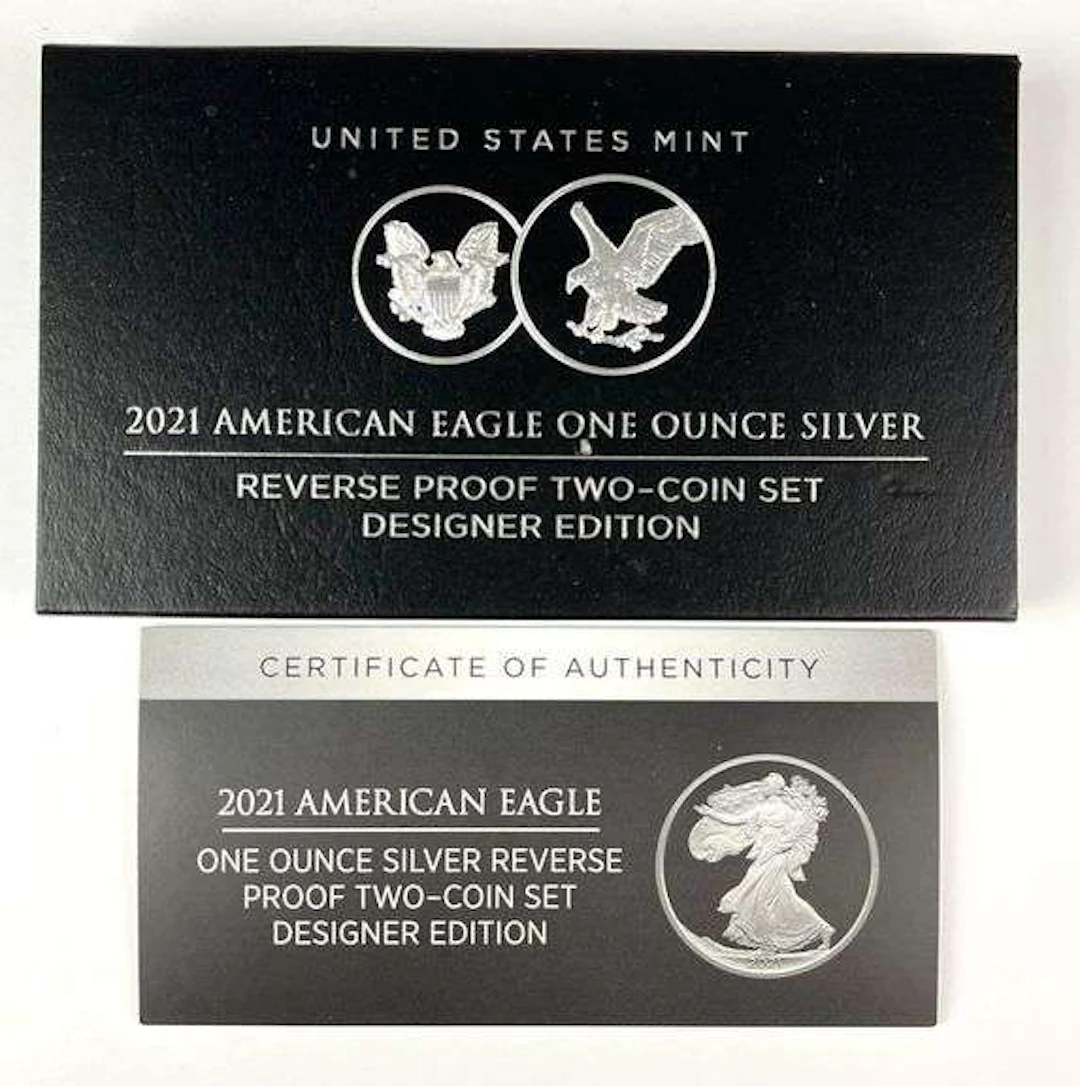 2021 US Mint American Eagle 1 oz Silver Reverse Proof Two Coin Set