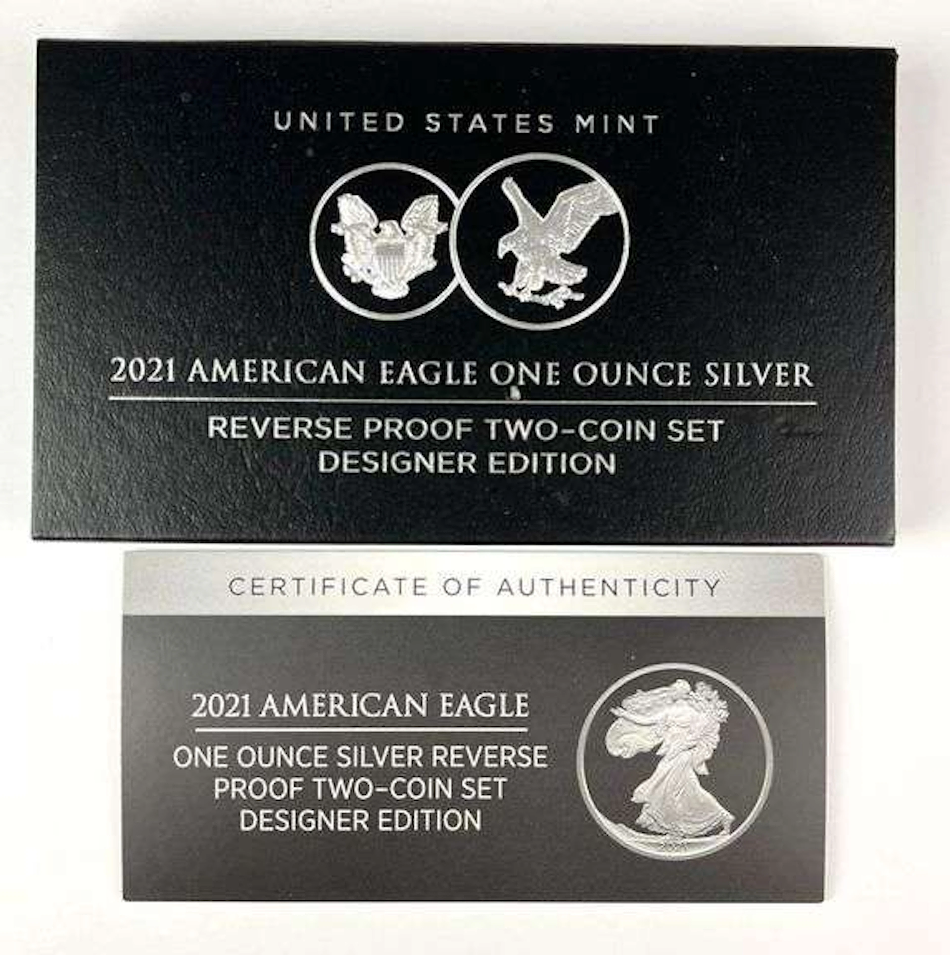 2021 US Mint American Eagle 1 oz Silver Reverse Proof Two Coin Set
