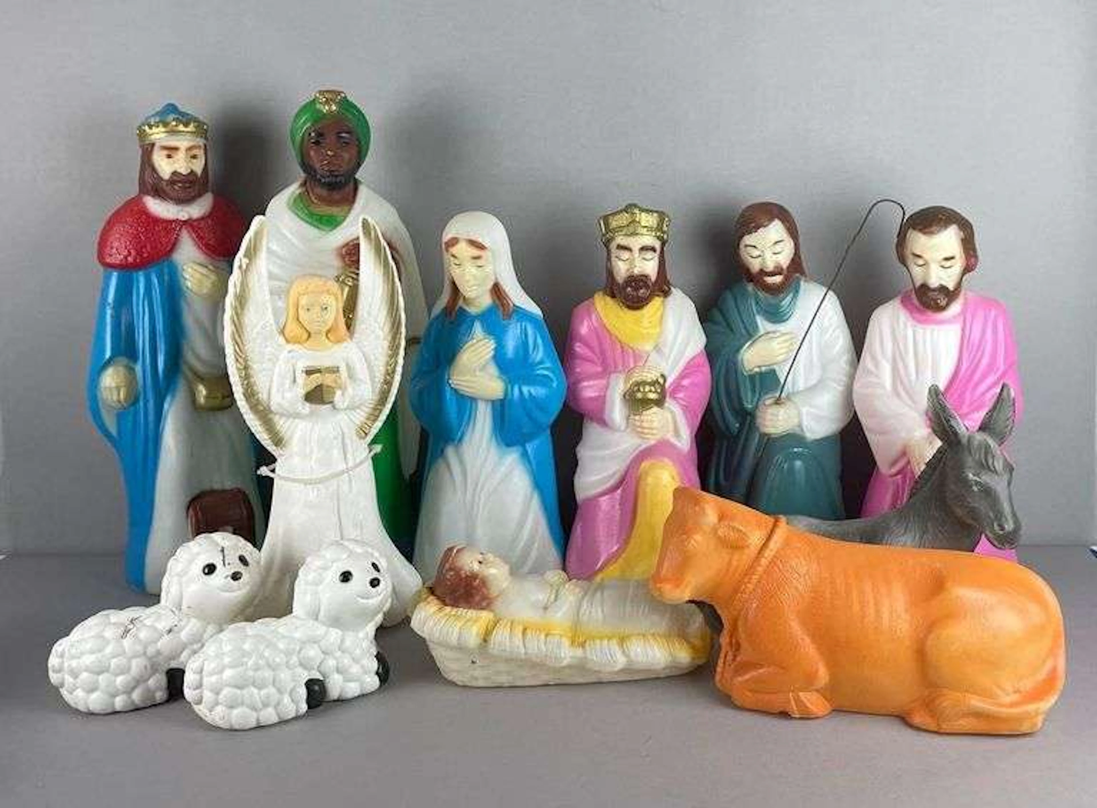 Vintage Blow Mold Nativity Set
