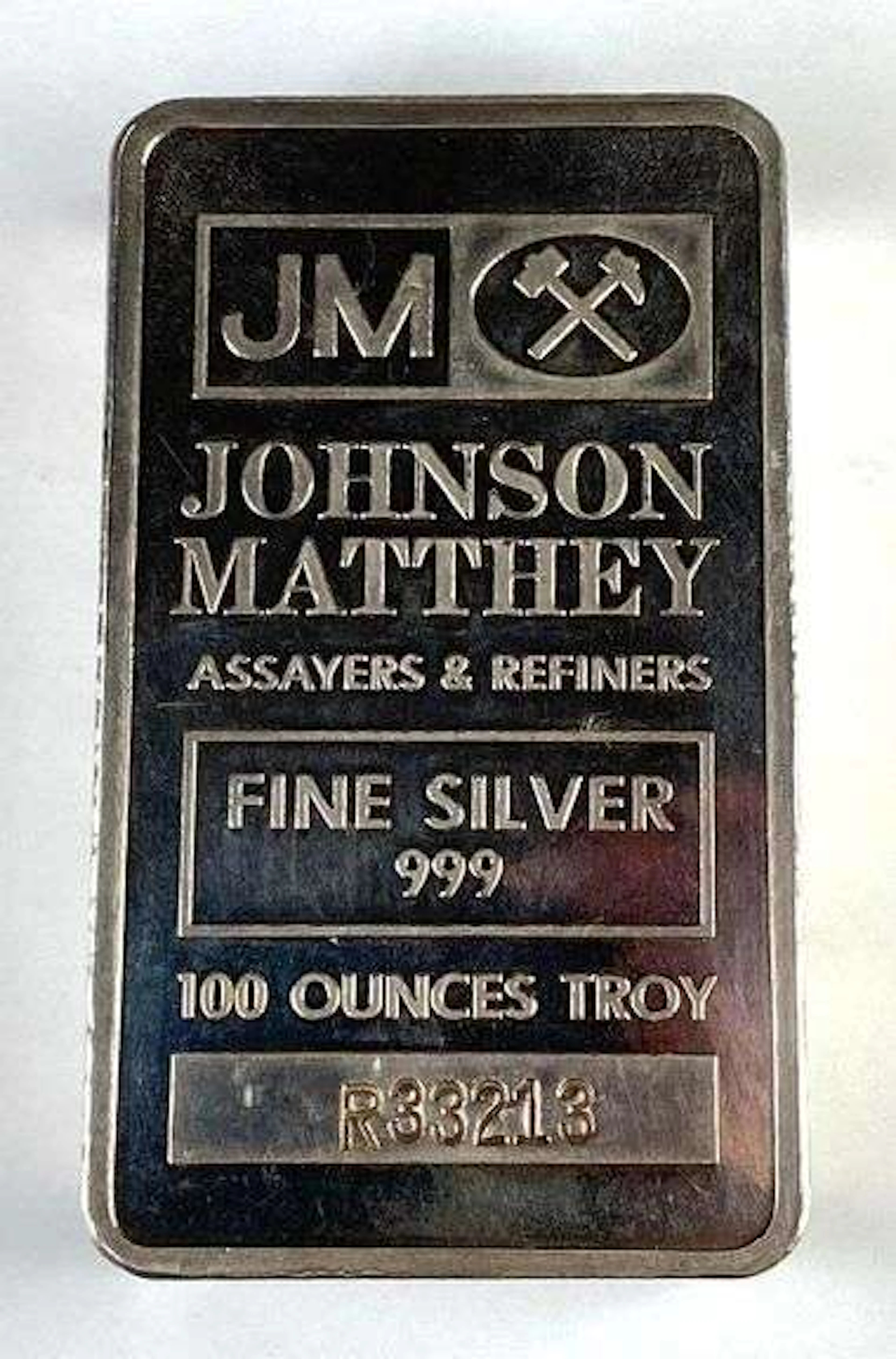 Johnson Matthey Assayers & Refiners 100 oz .999 Fine Silver Ingot/Bar