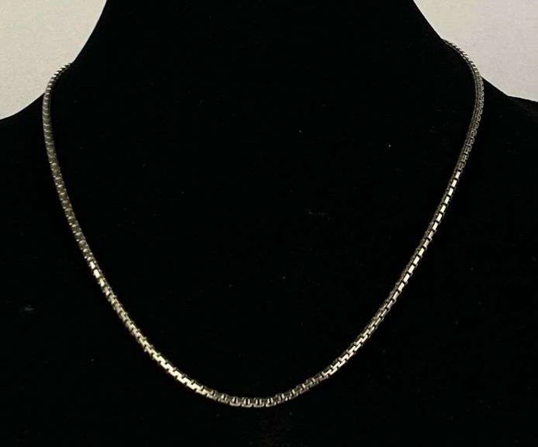 Milor Italian Sterling Silver Round Box Chain Necklace