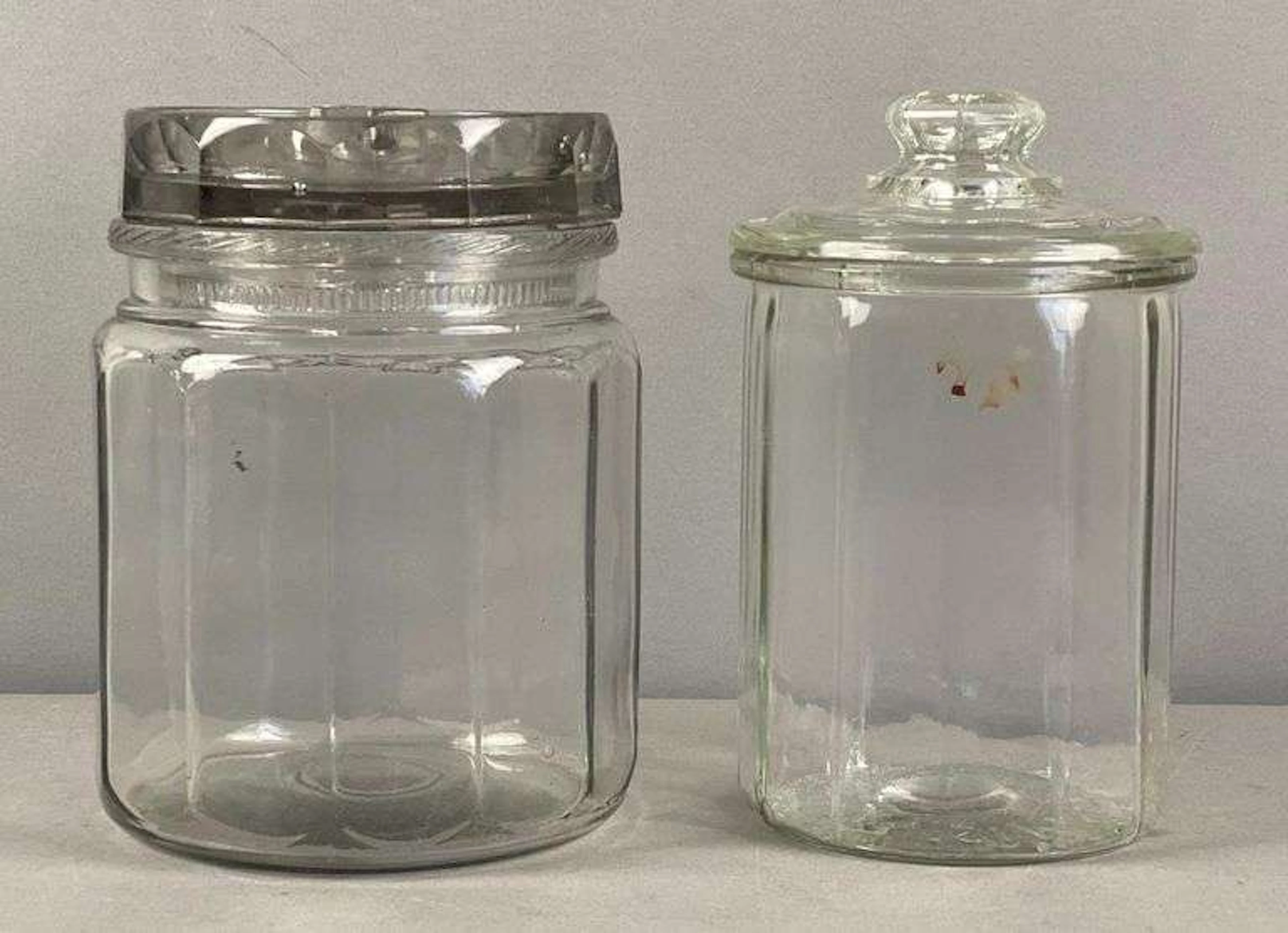 Group of 2 Vintage Paneled Glass Humidors