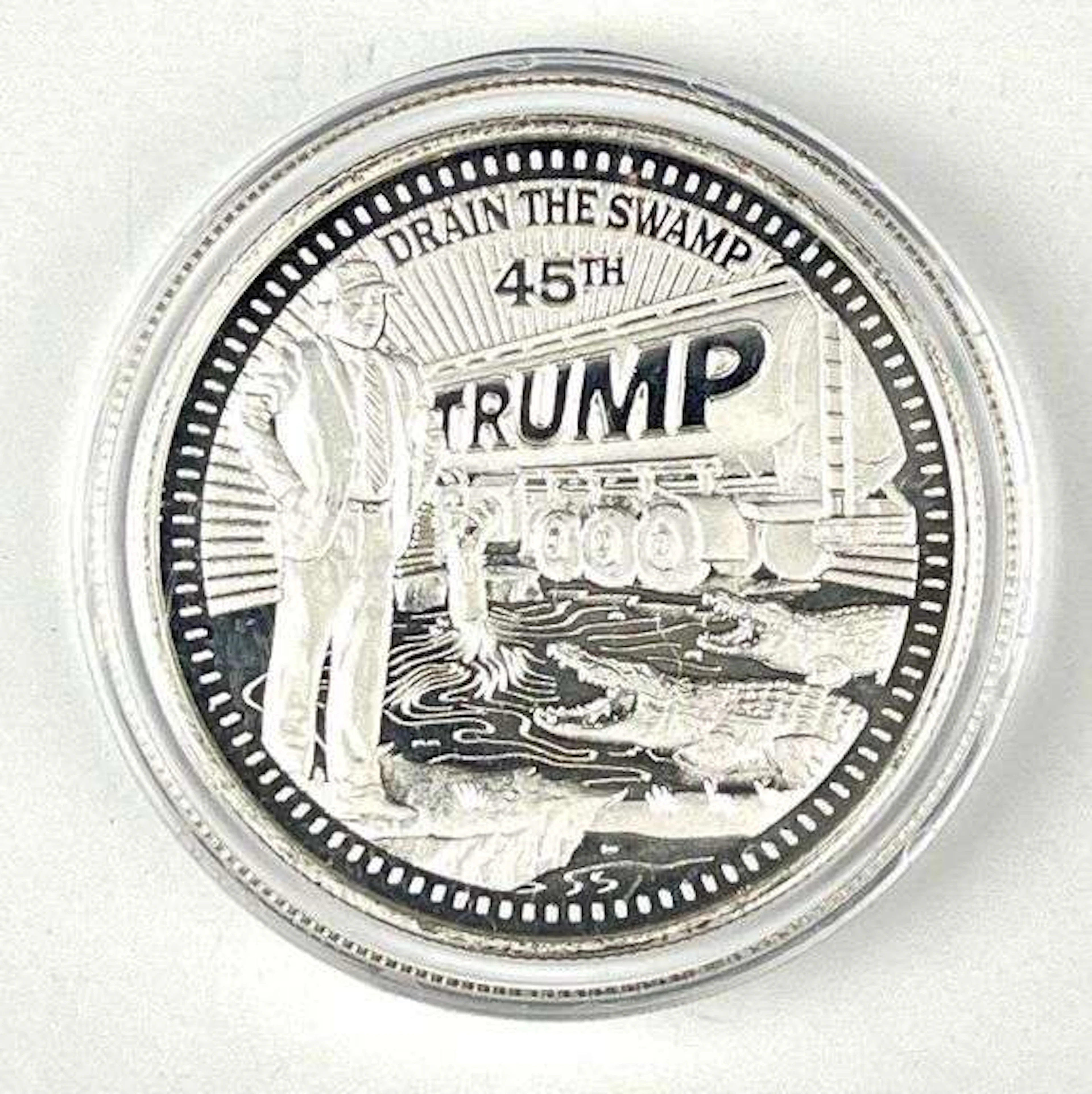 2020 Highland Minting Trump Pence Drain the Swamp 1 oz .999 Fine Silver Round