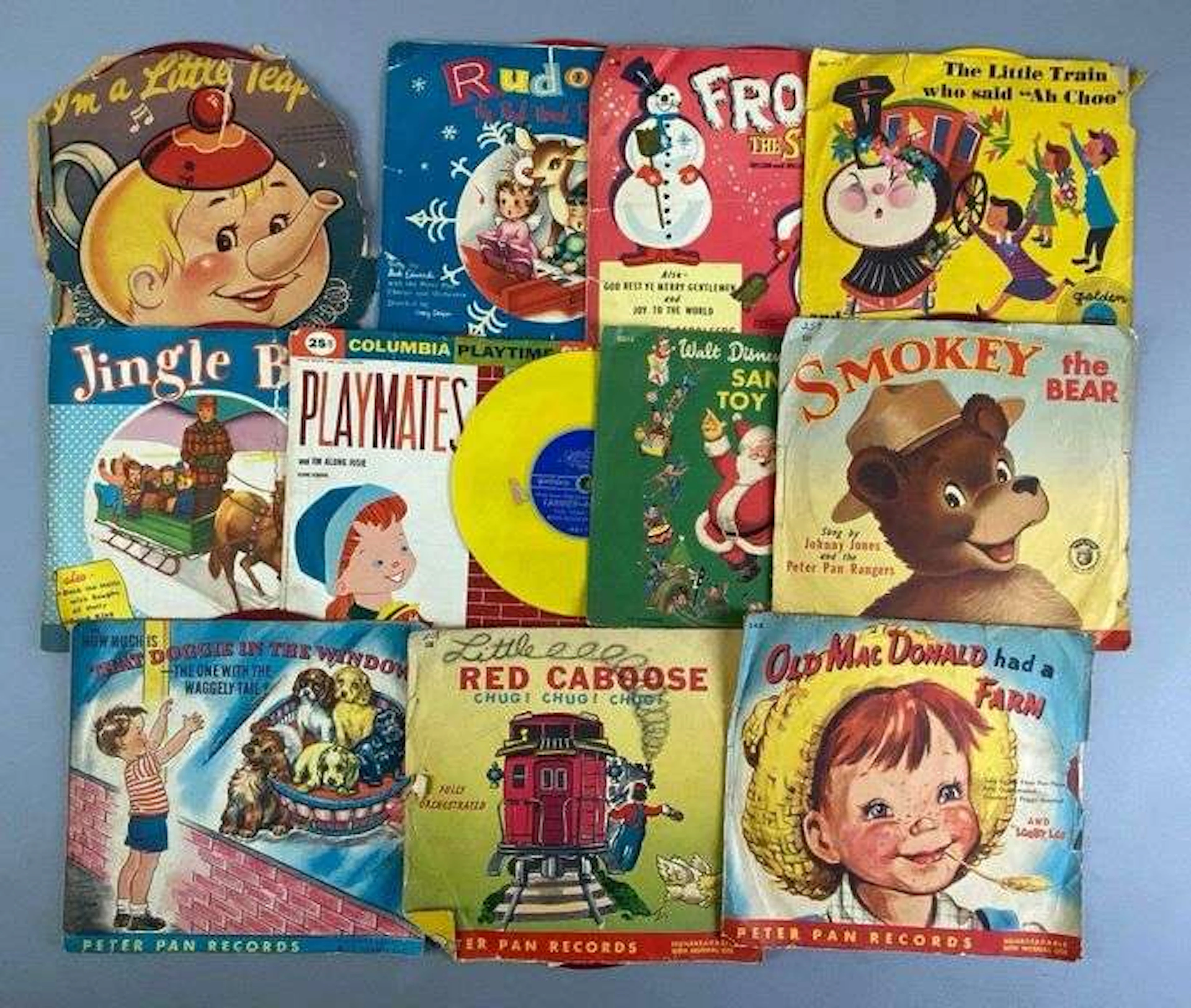Group of 1950s Children Vinyl 45s Records