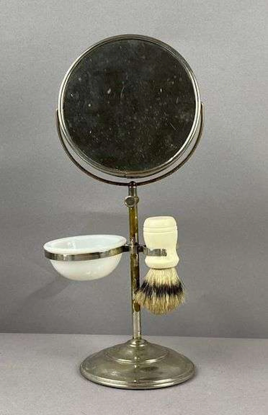 Antique 1930’s Adjustable Pedestal Shaving Mirror Stand