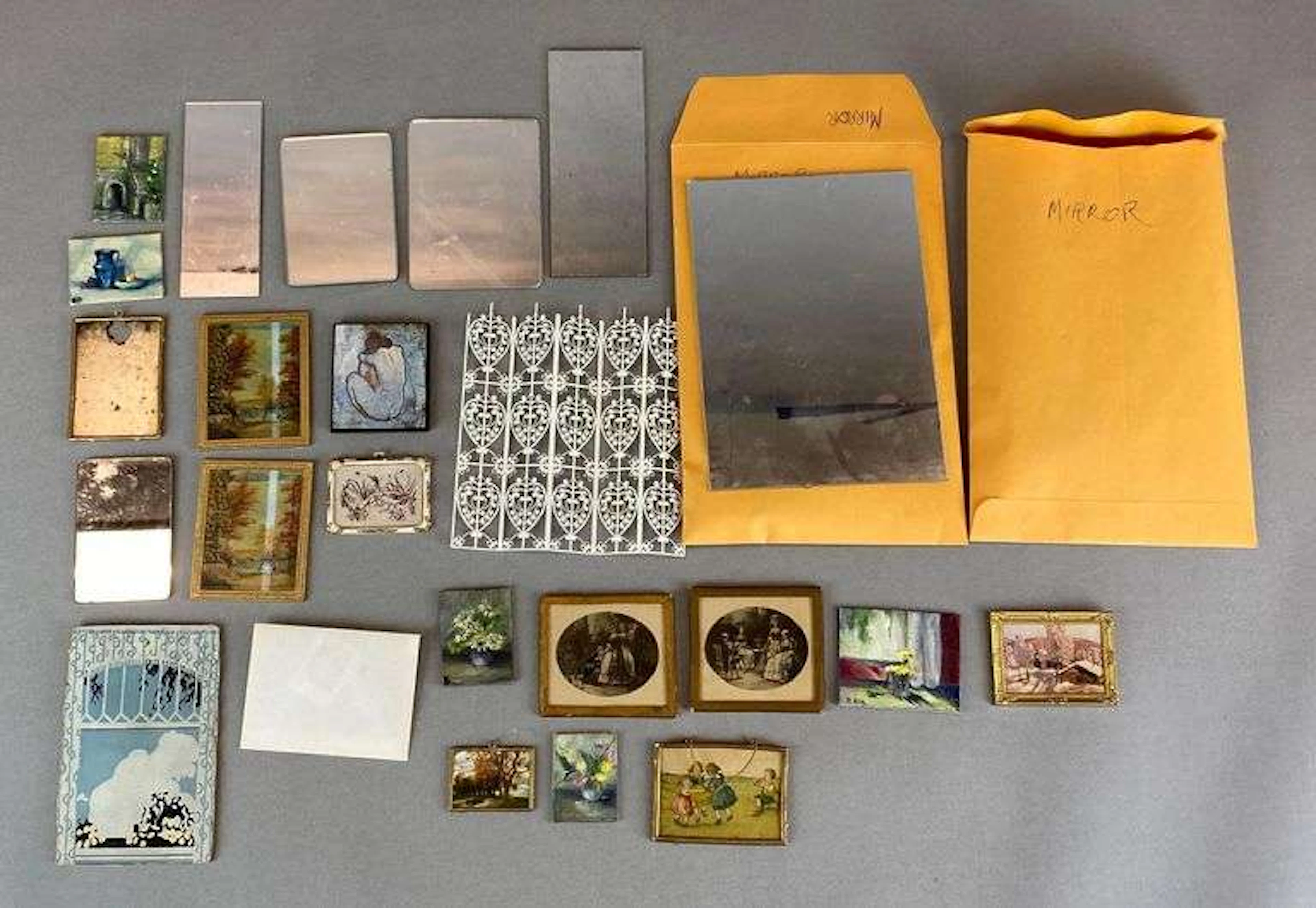 Group of Vintage Miniature Dollhouse Mirrors and More