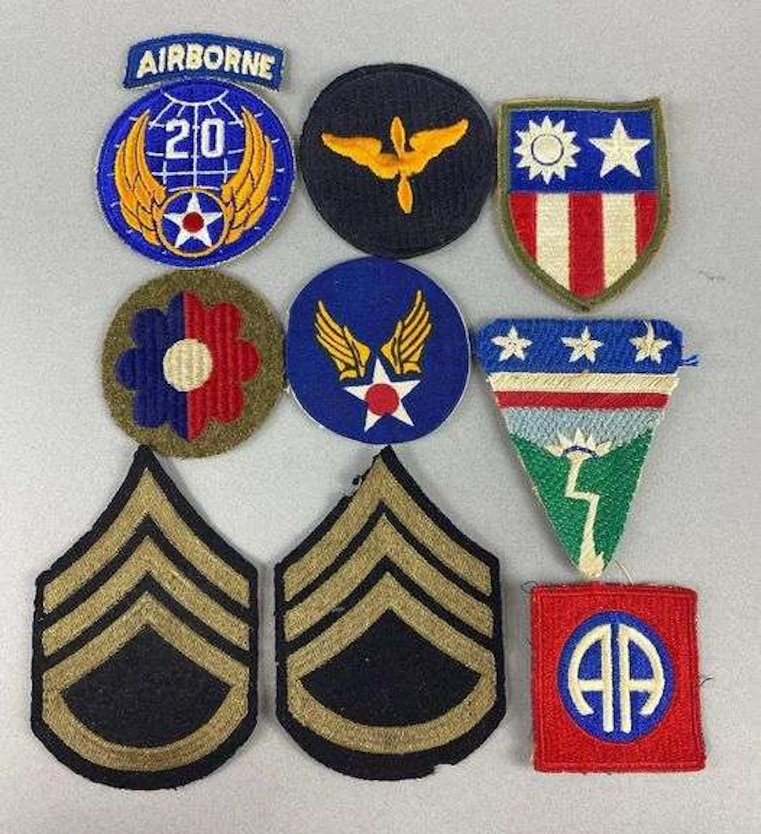Group of 10 WW2 US Airborne Patches and More