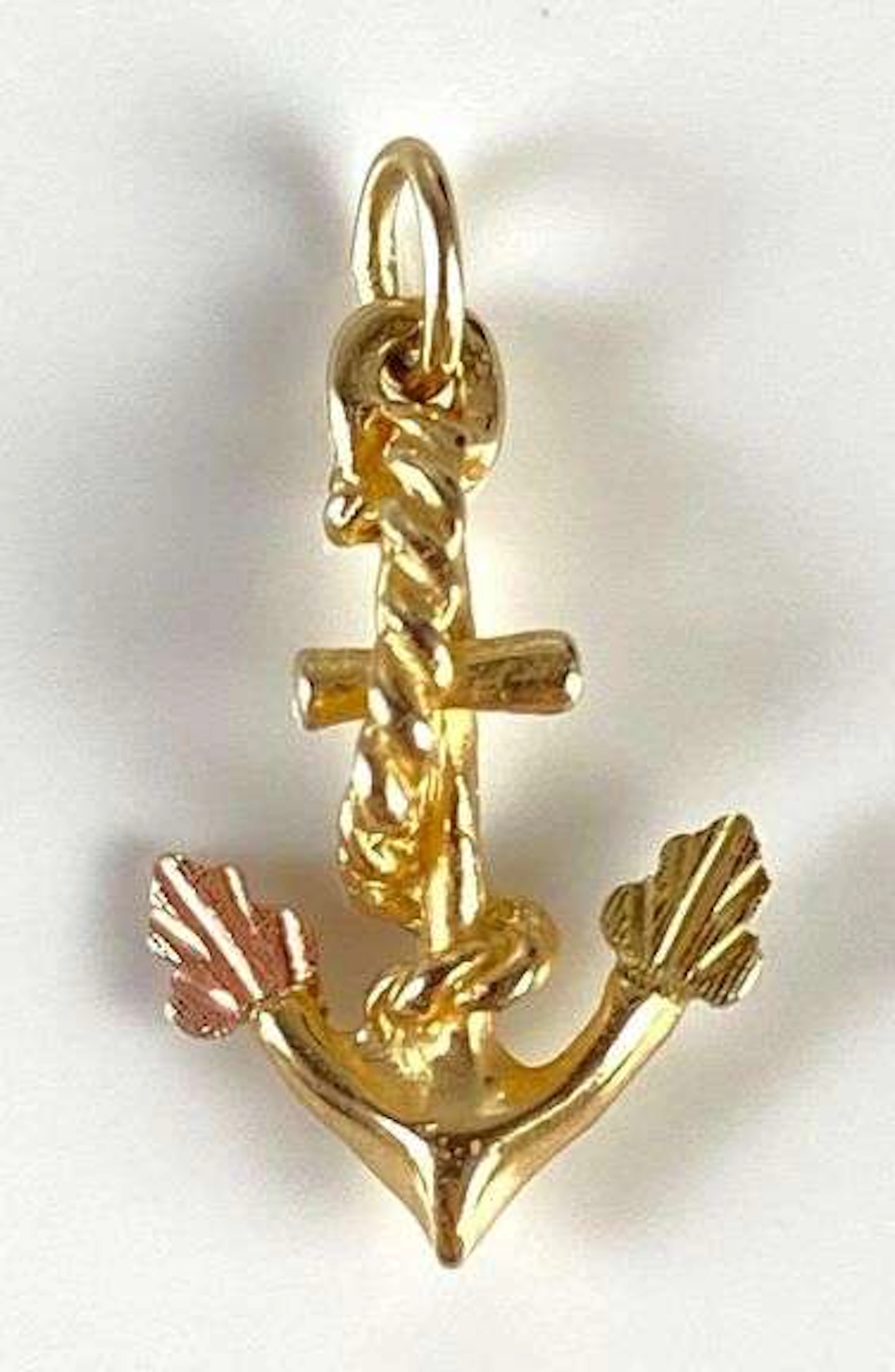 10K Black Hills Gold Anchor Necklace Pendant