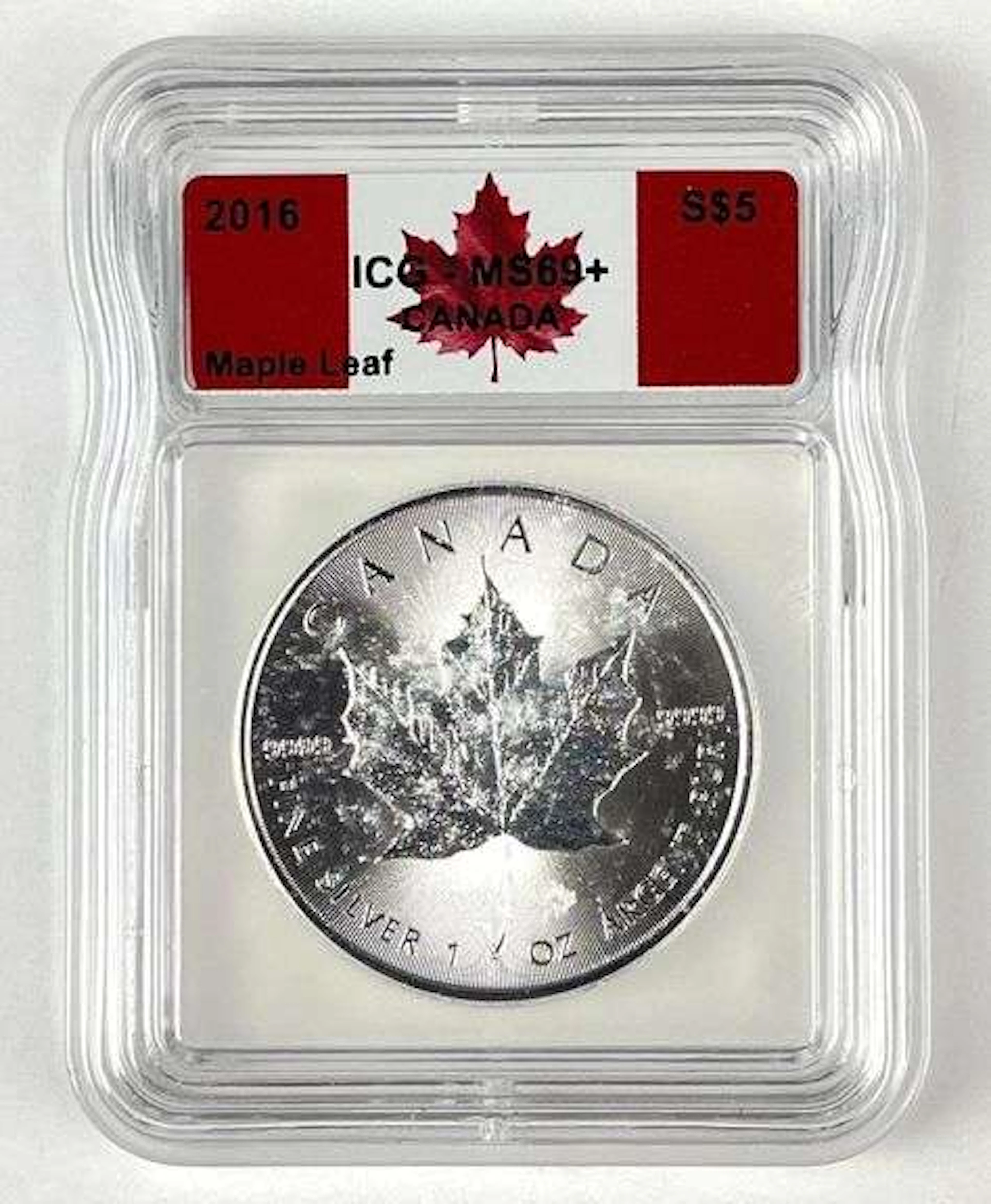 2016 Canada $5 Maple Leaf with Maple Leaf Privy 1 oz 9999 Fine Silver