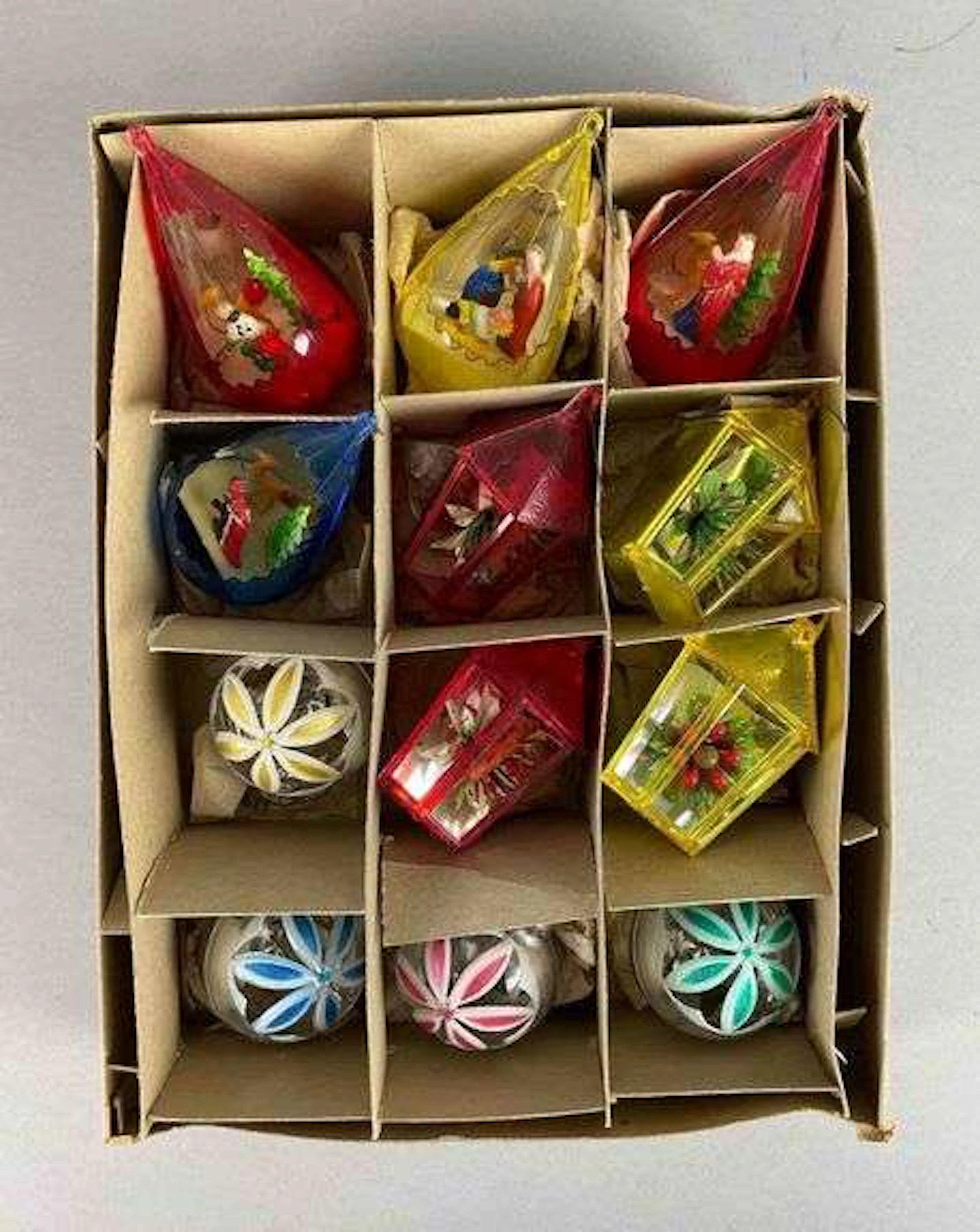 Group of Vintage Plastic Christmas Ornaments