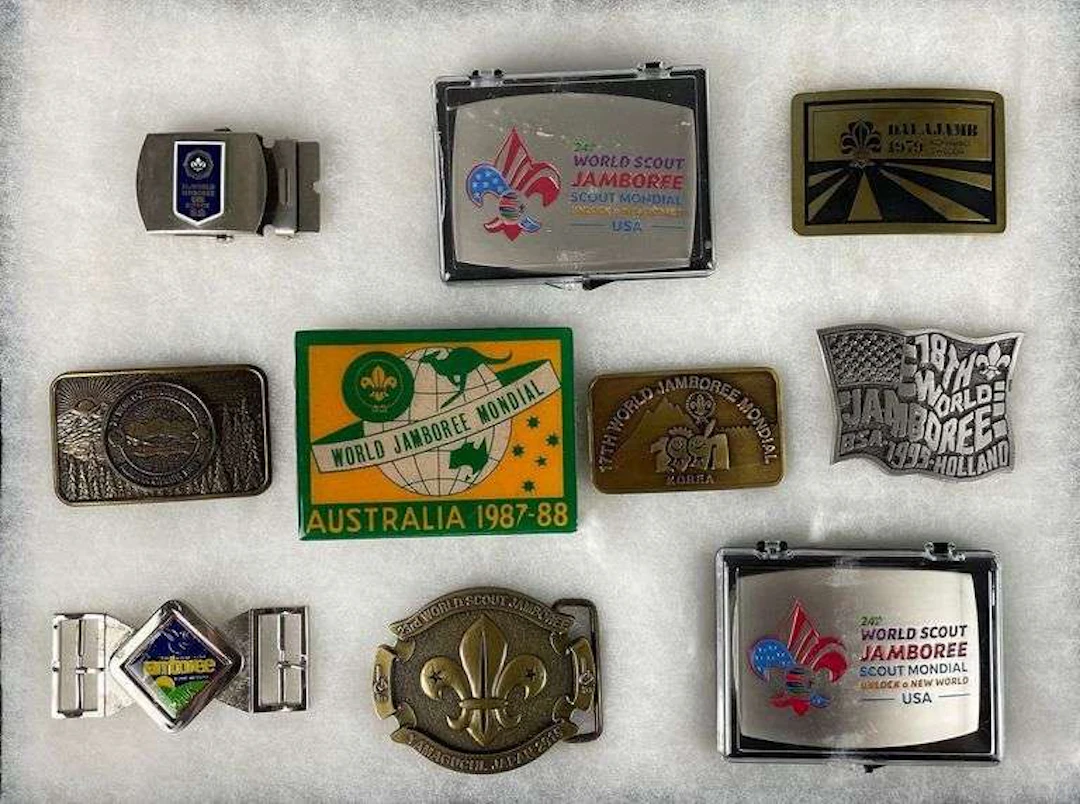 Group of Boy Scouts World Jamboree Belt Buckles