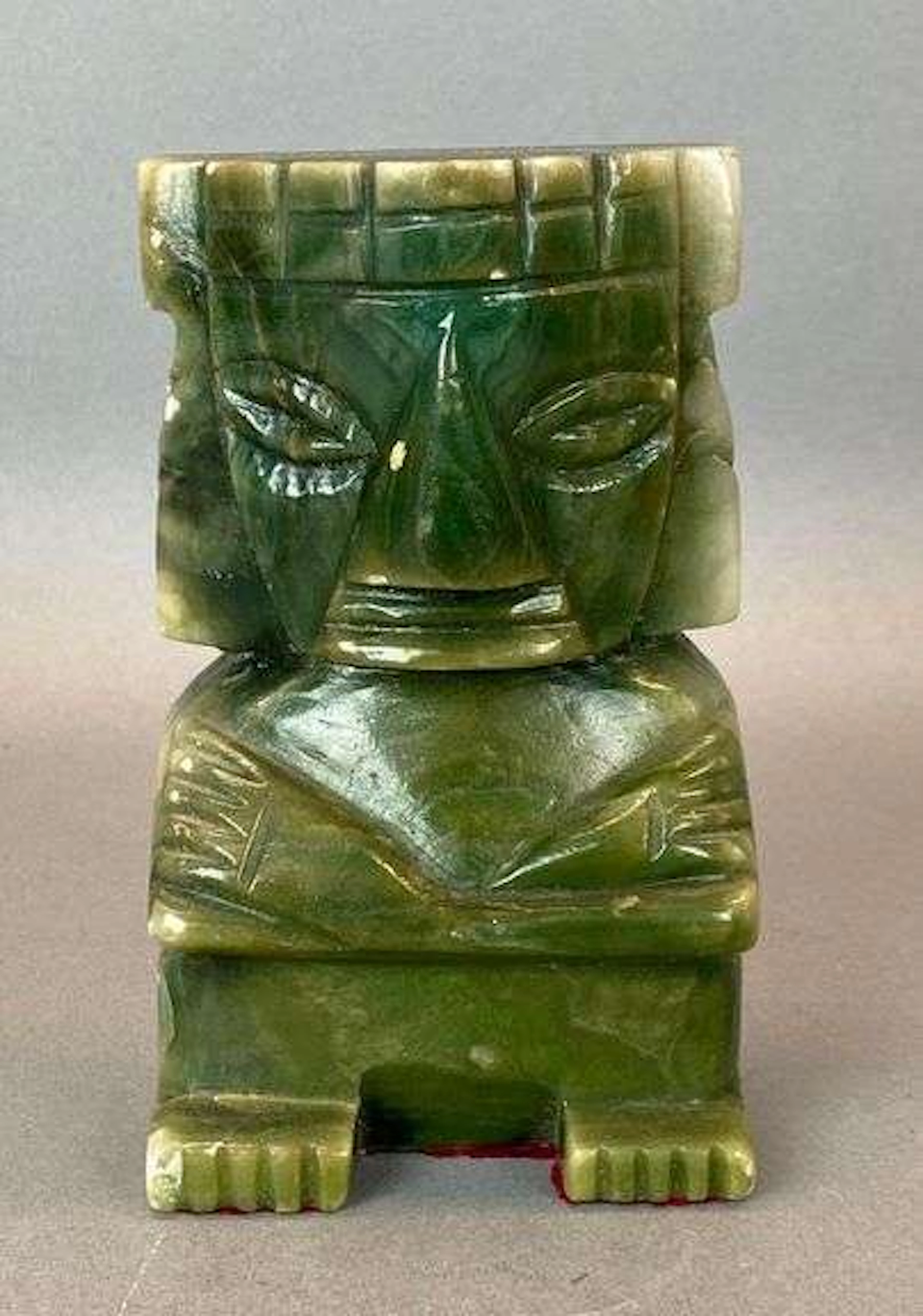 Mezcala Warrior God Carved Jade Figurine
