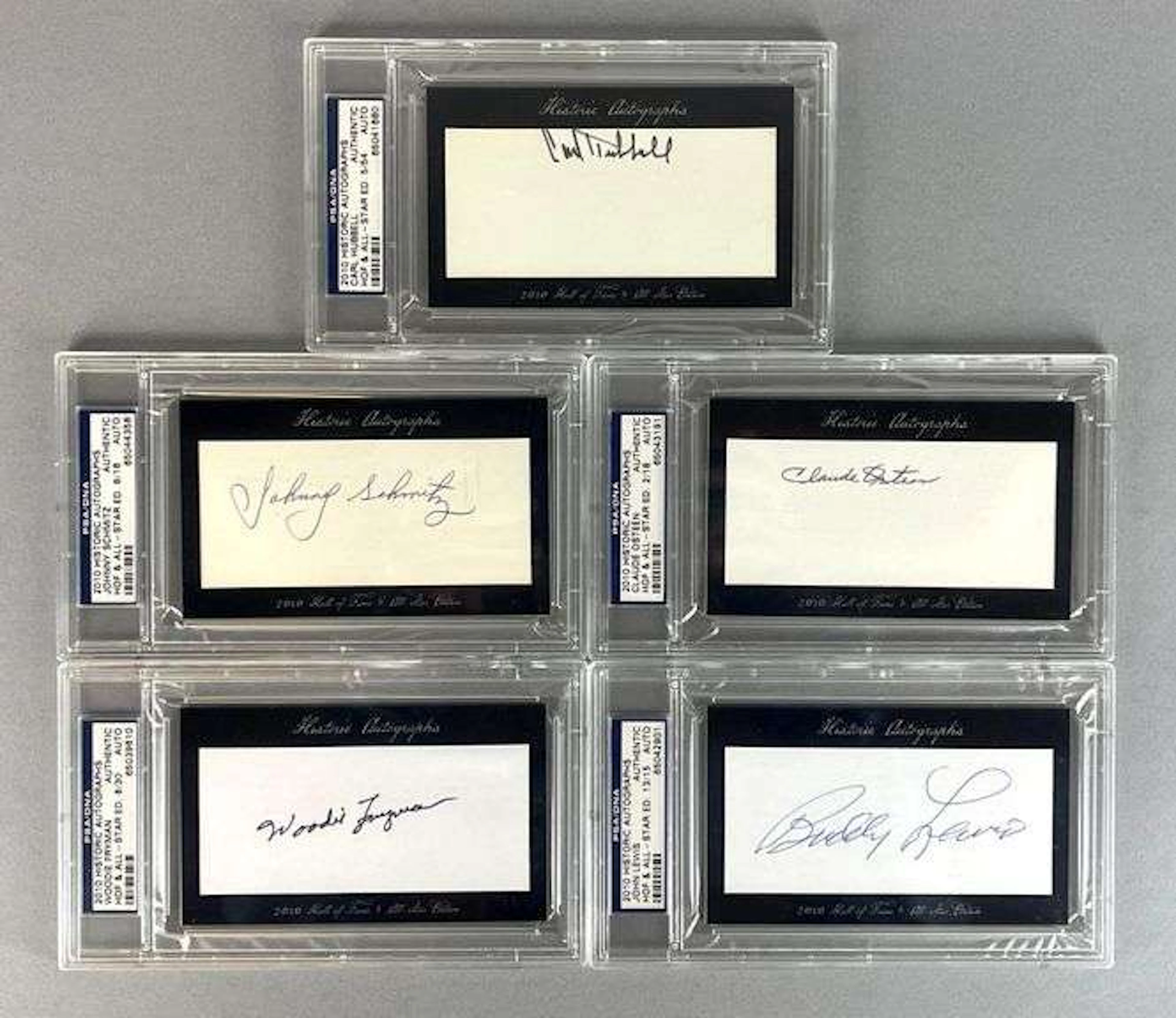 5 - 2010 Historic Autographs HOF and All-Stars with Carl Hubbell PSA Authentic