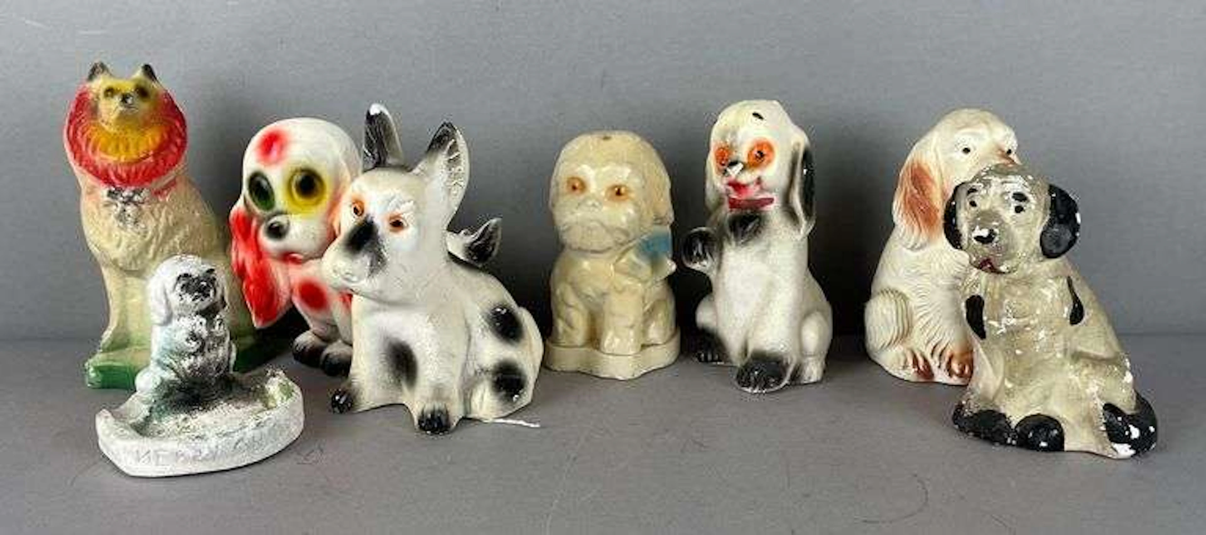 Group of Vintage Chalkware Dog Figurines