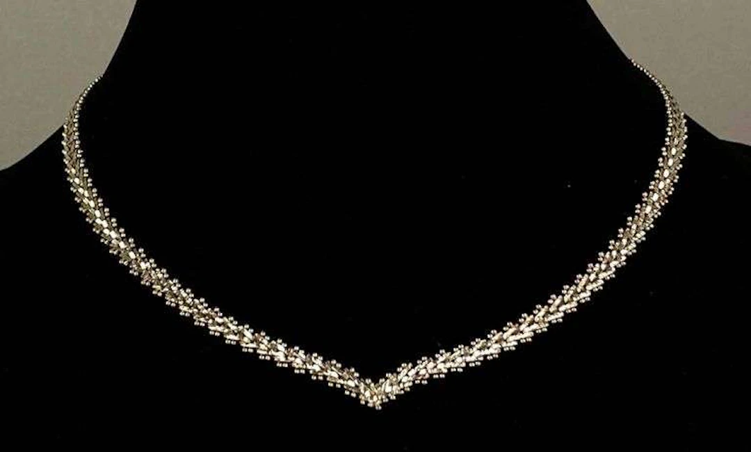 Prex Signed Italian Sterling Silver Collar Necklace