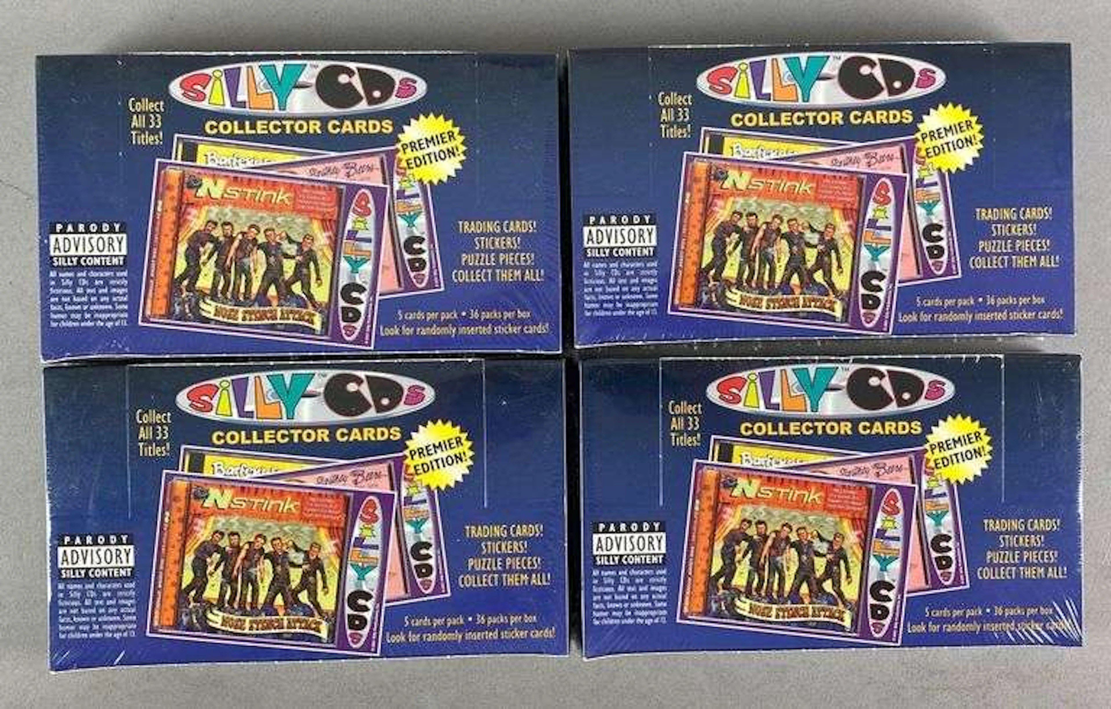 Group of 4 2001 Silly-CDs Collector Trading Cards