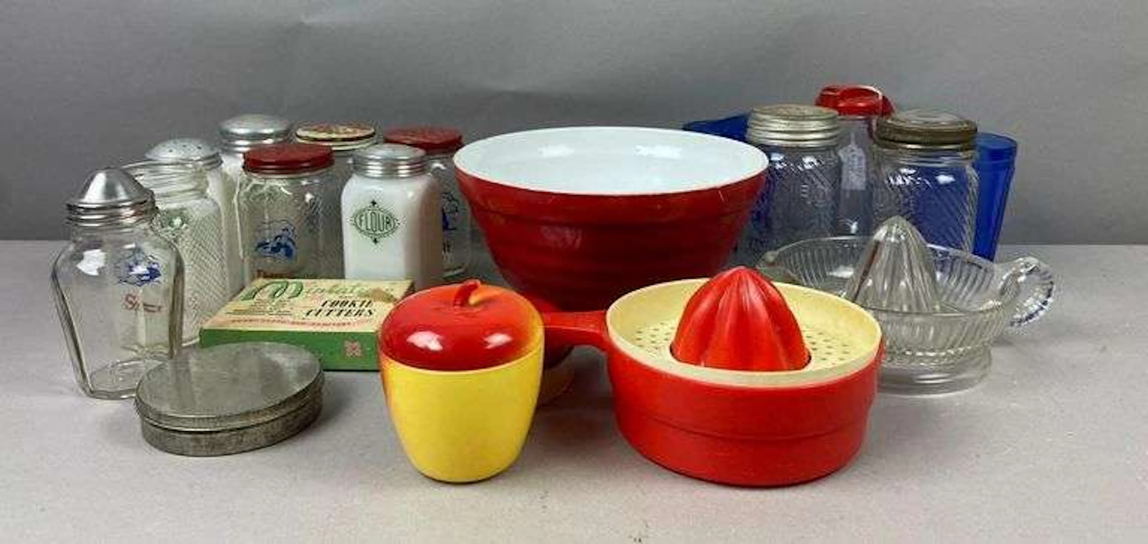 Group of Vintage 1950’s Spice Jars and More